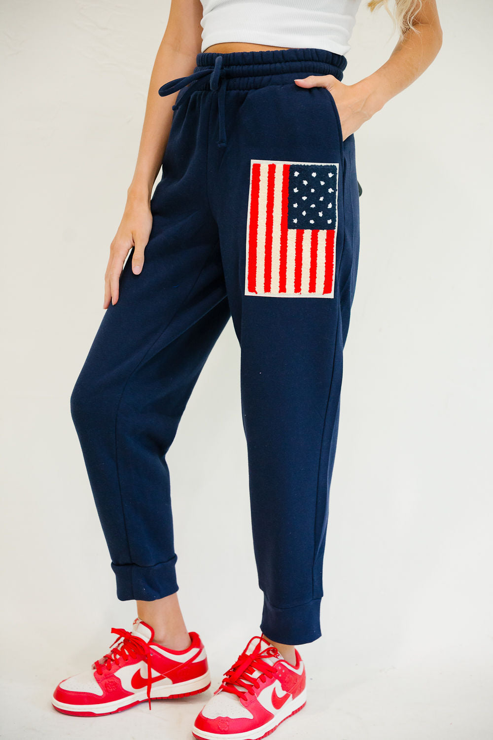 **TERRY FLAG NAVY JOGGERS joggers Judith March
