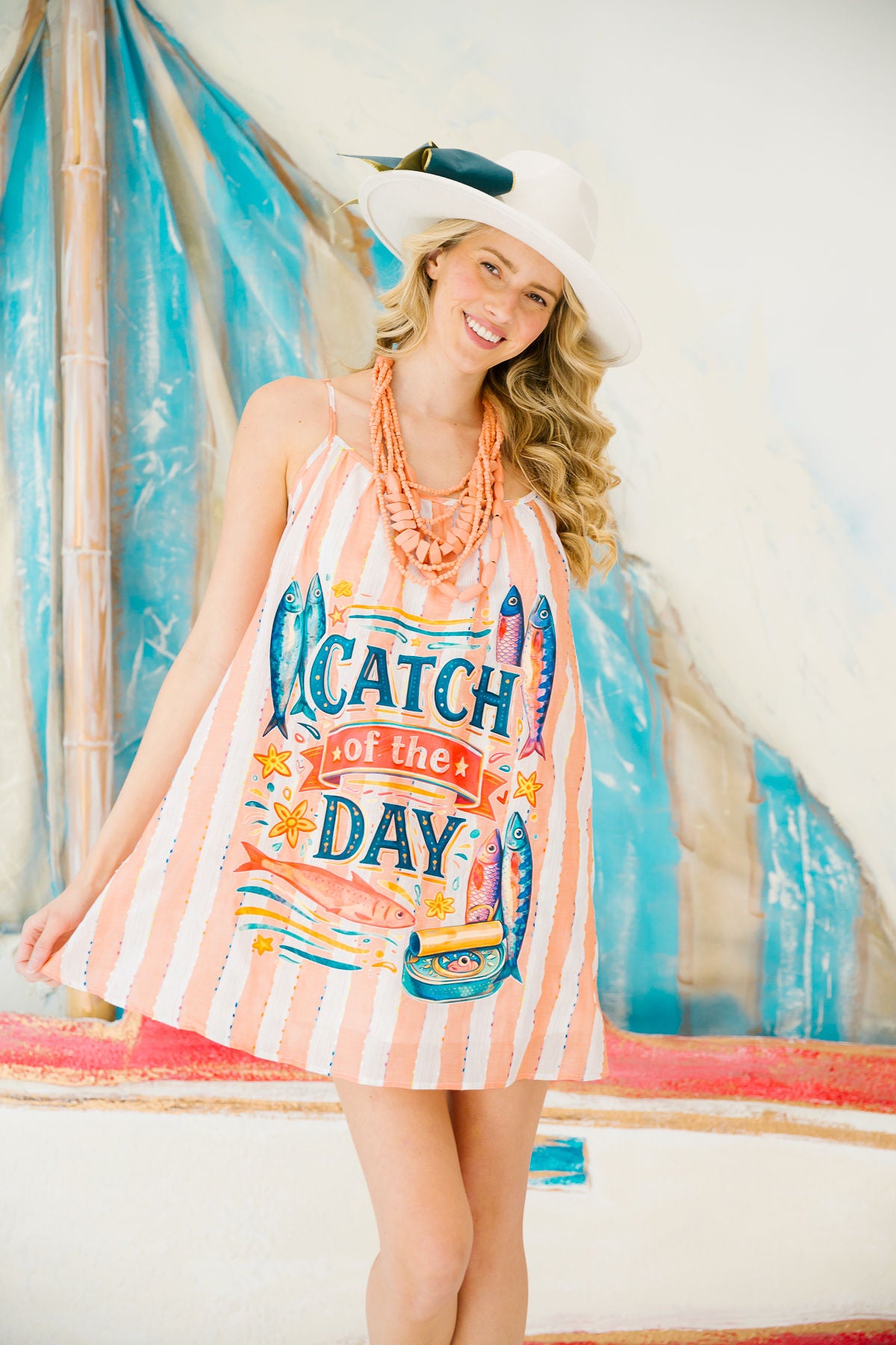 CATCH OF THE DAY PINK SHIFT DRESS DRESS Judith March