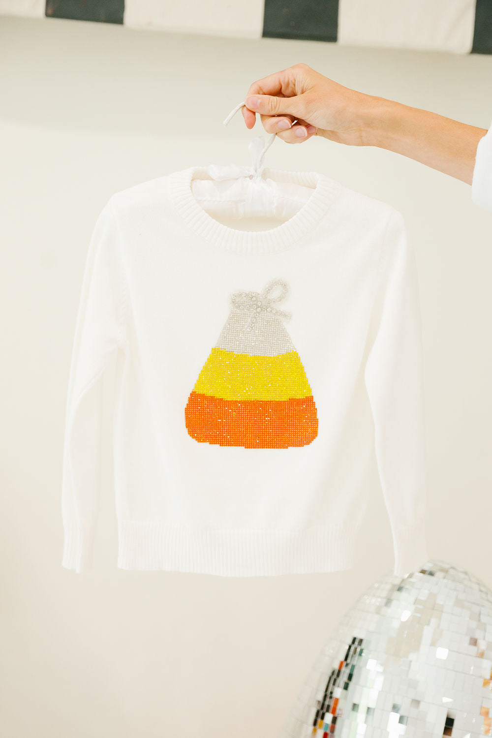 MINI KIDS CANDY CORN WHITE SWEATER PULLOVER Judith March