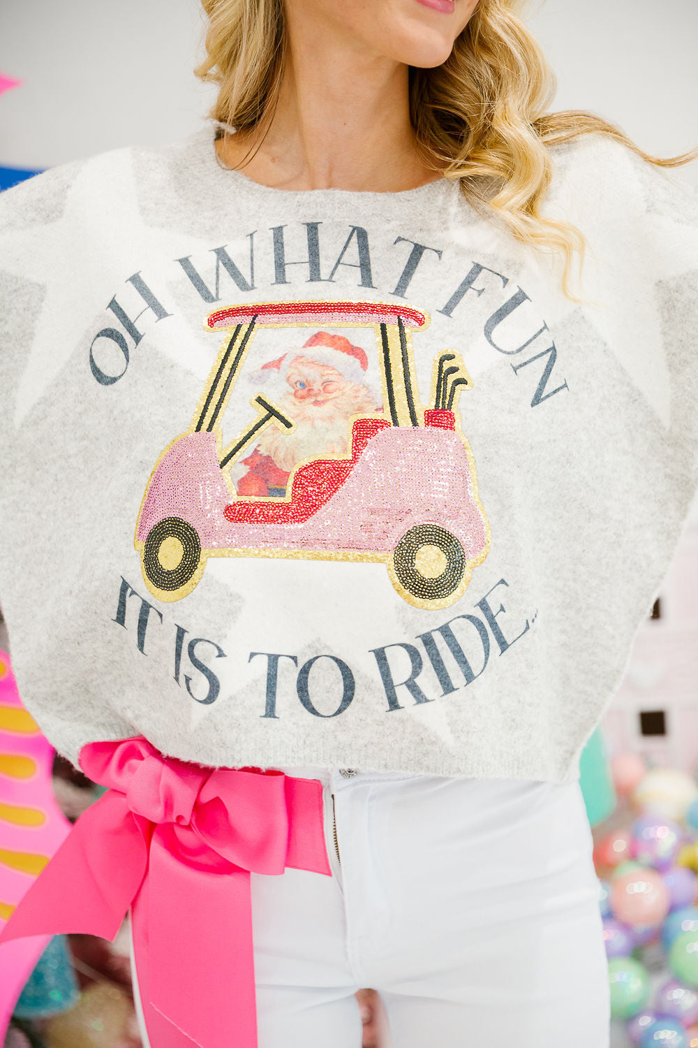 OH WHAT FUN GREY STAR SWEATER SWEATER Judith March