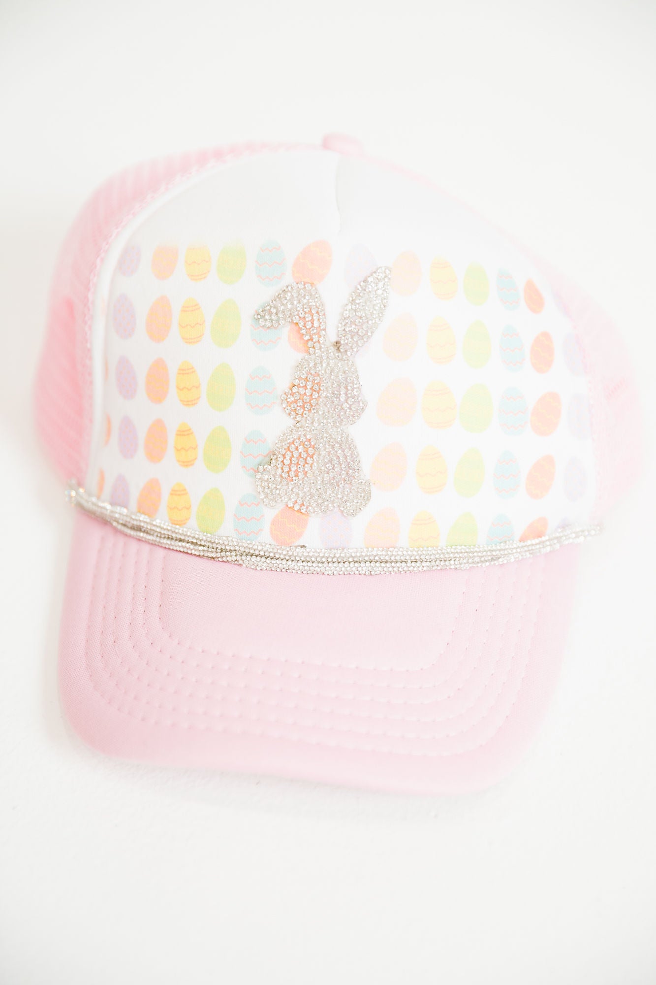 *EASTER BUNNY PINK TRUCKER HAT HAT Judith March