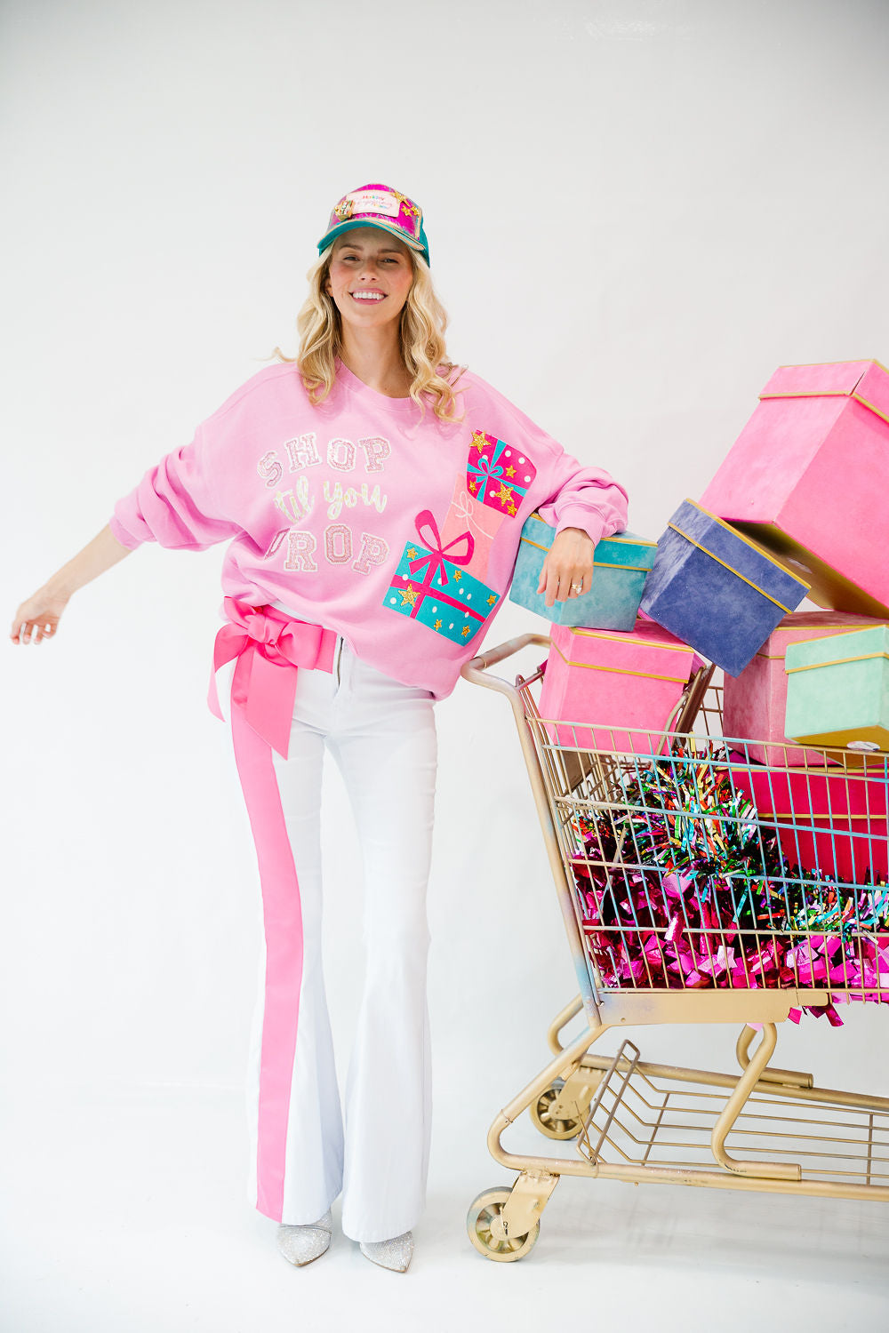 SHOP TIL YOU DROP PINK PULLOVER PULLOVER Judith March