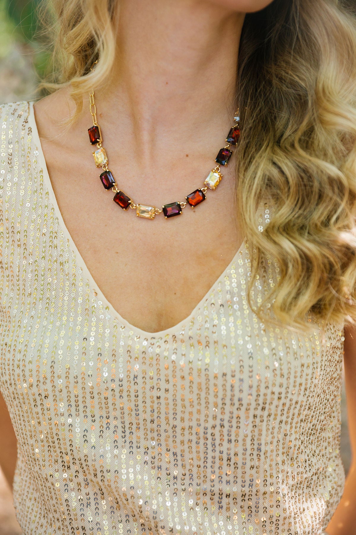 GEMSTONE STATEMENT NECKLACES NECKLACE Judith March BROWN/BEIGE