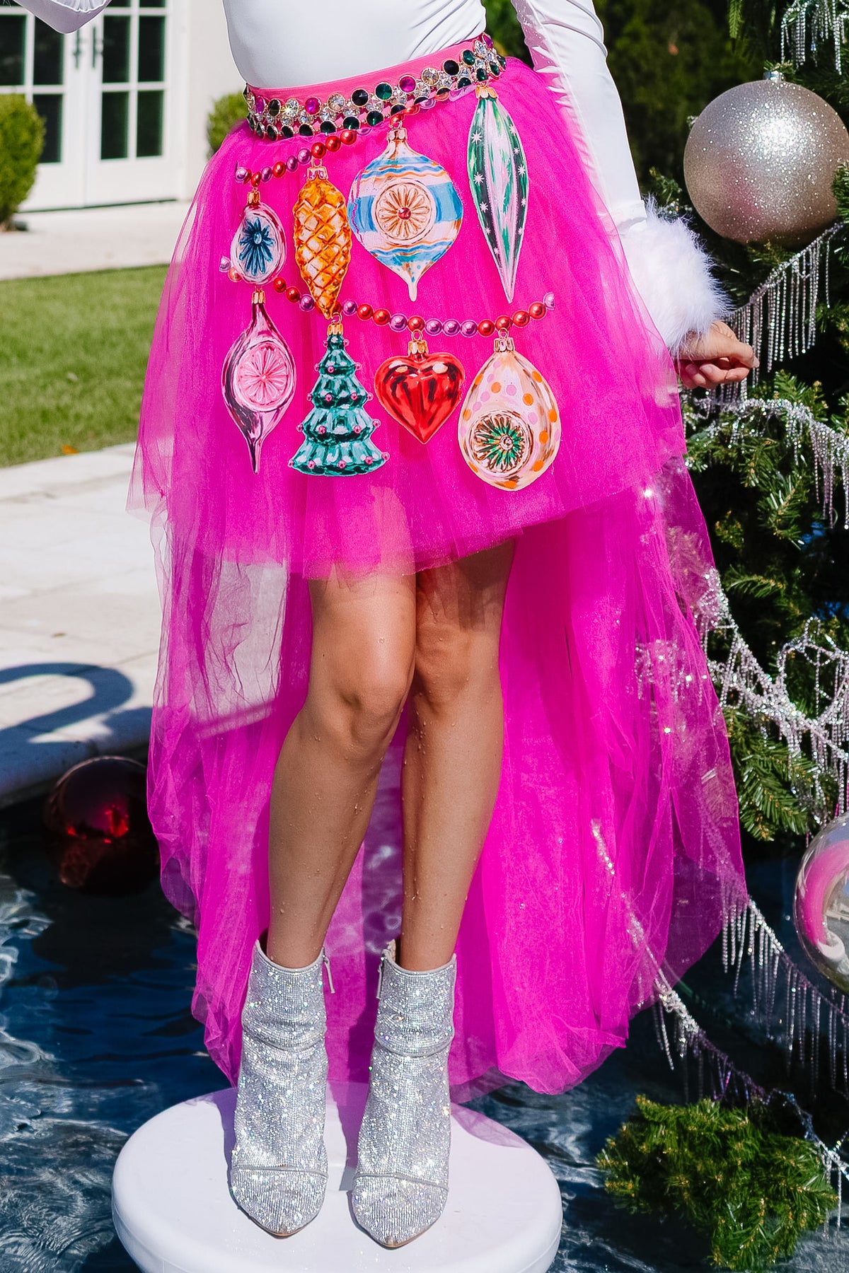 DECK THE HALLS PINK TULLE SKIRT SKIRT Judith March