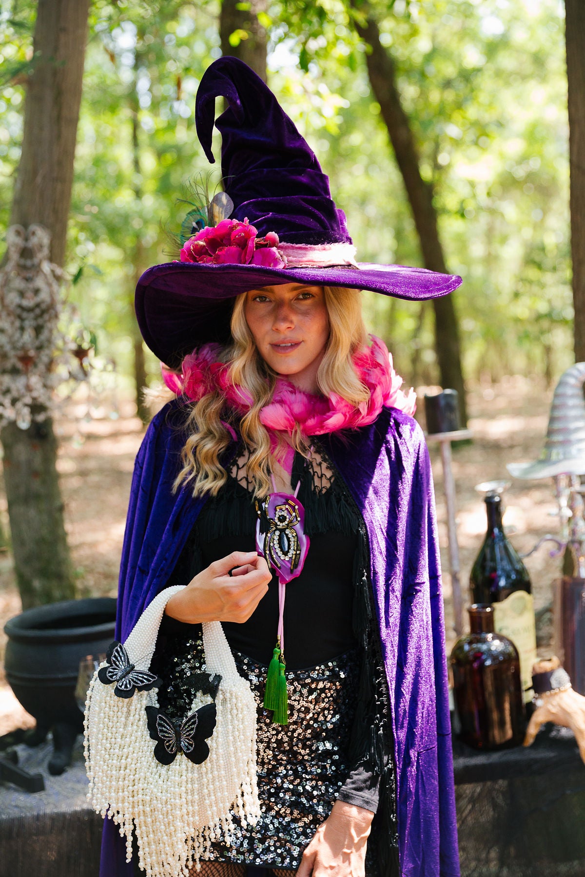 CHEERS WITCHES PURPLE CAPE - ONE SIZE