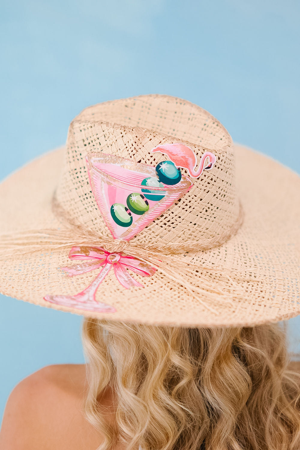 FLAMINGO MARTINI TAN SUN HAT HAT Judith March