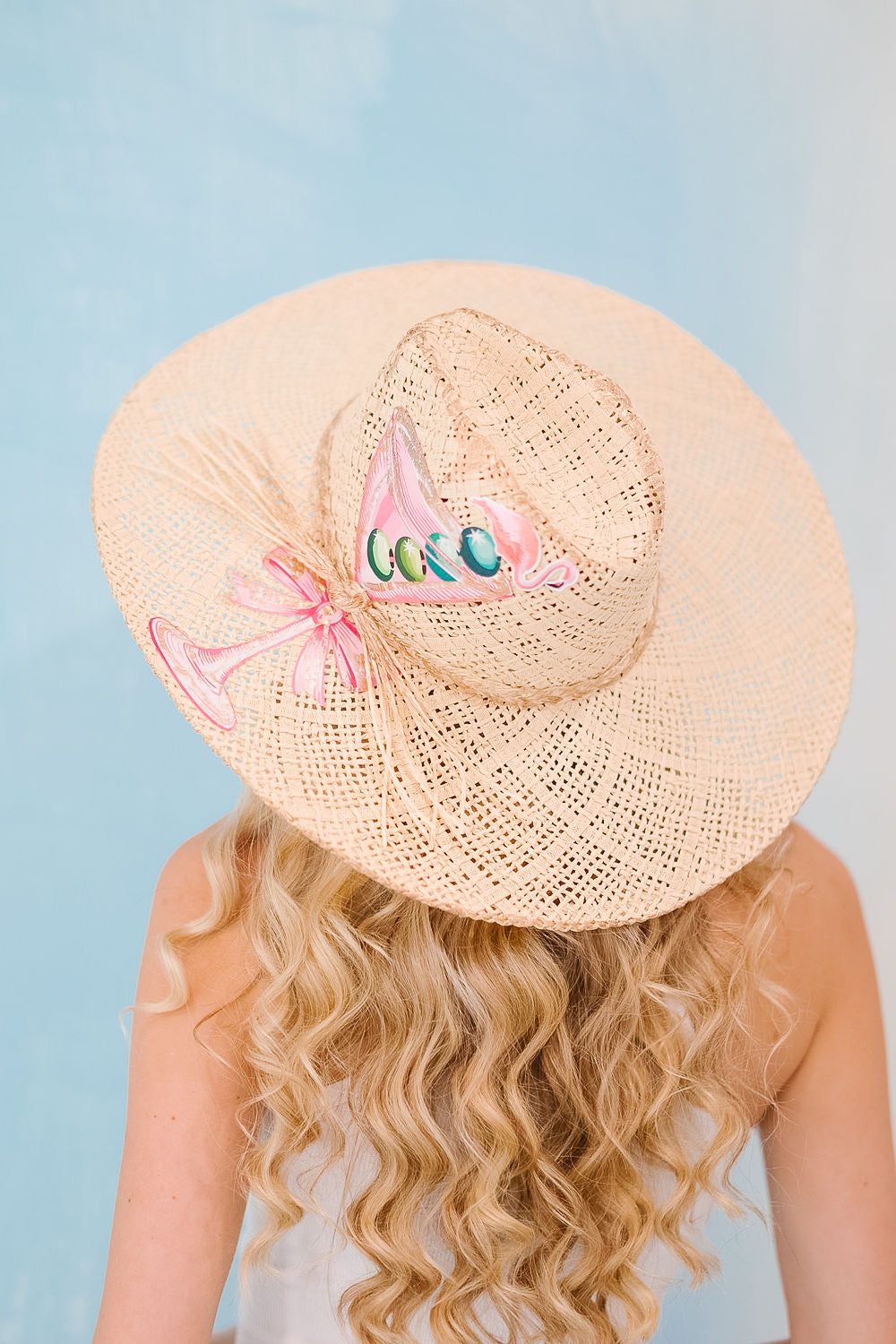 FLAMINGO MARTINI TAN SUN HAT HAT Judith March