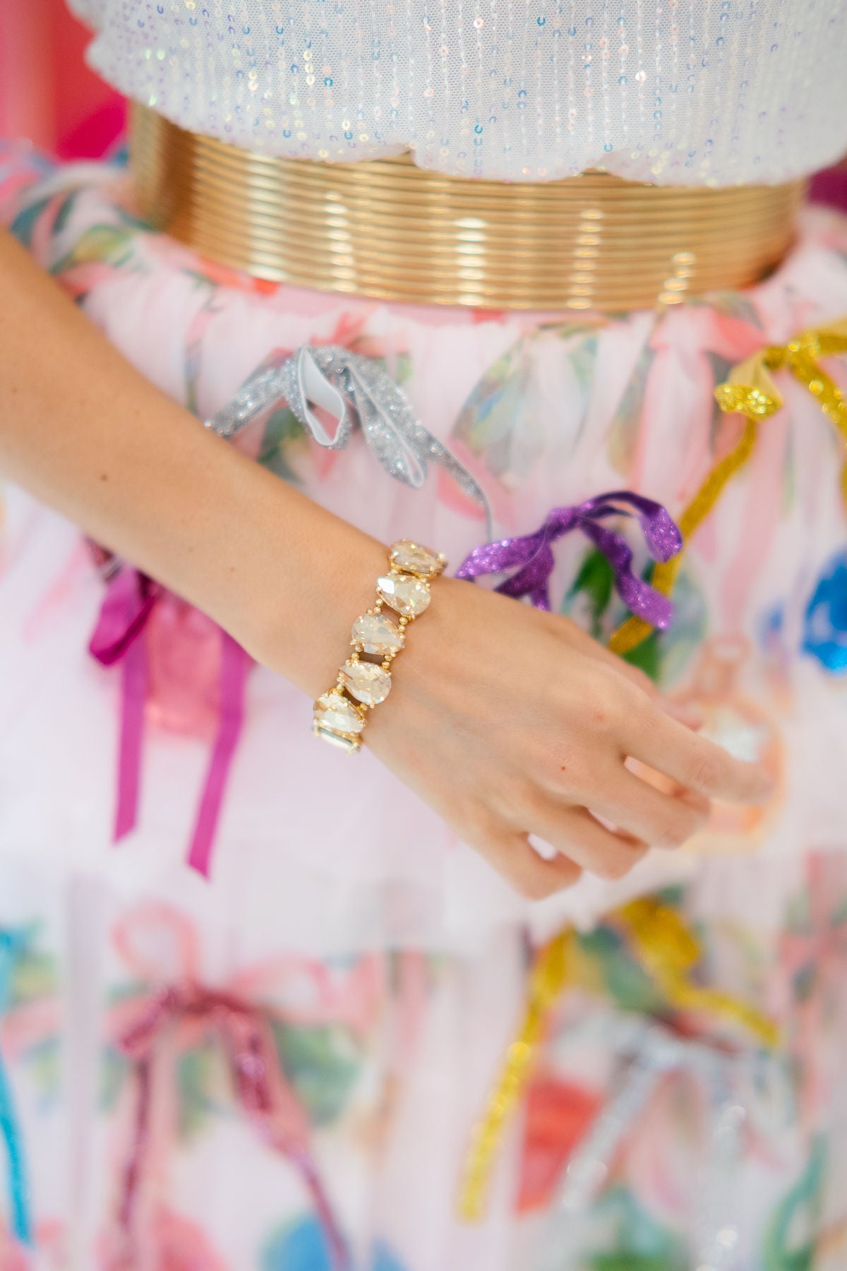 THE RAINDROP ROW STATEMENT BRACELETS BRACELET Judith March BEIGE CHUNKY