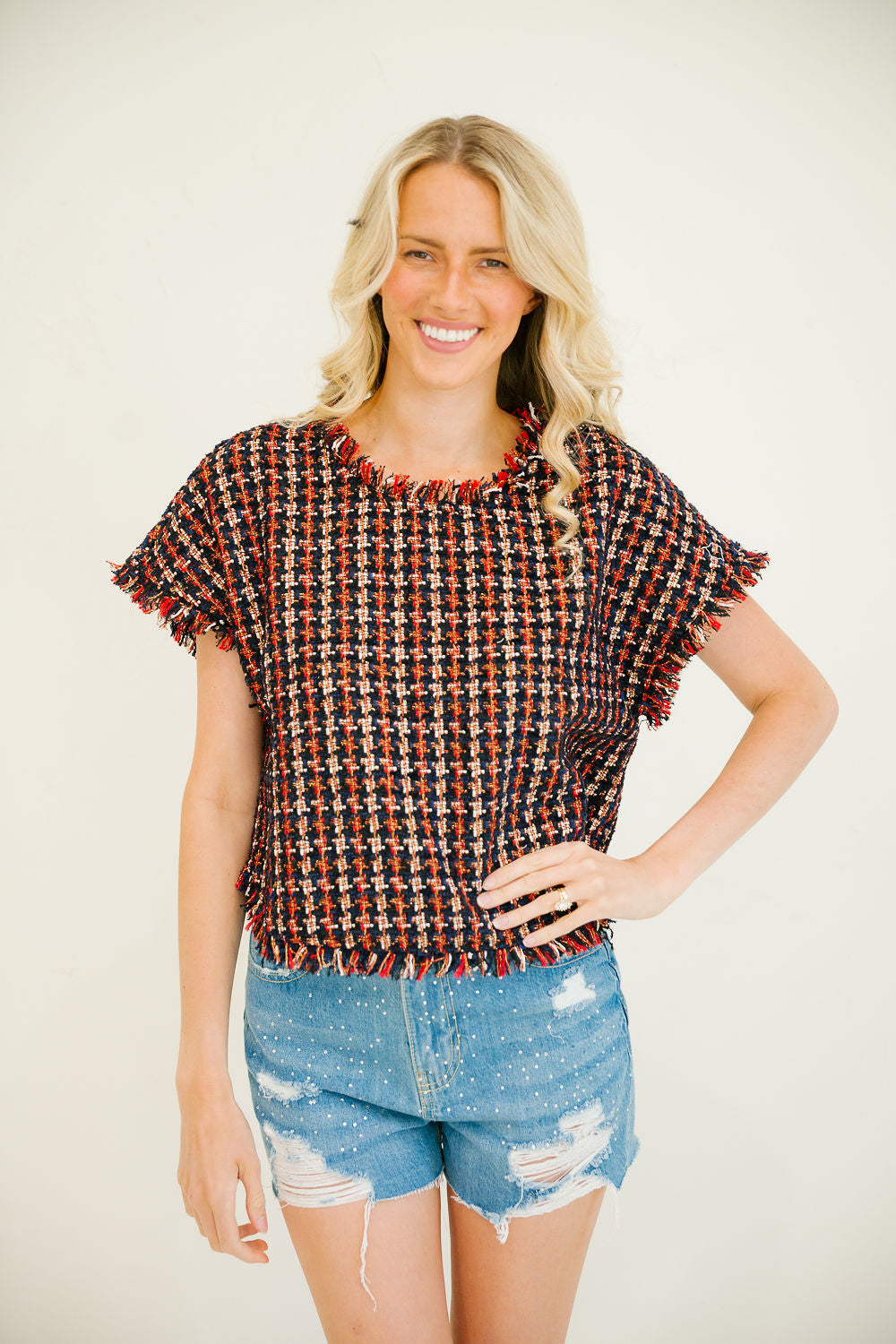*BLACK TWEED TOP - MULTIPLE SIZES PULLOVER Judith March
