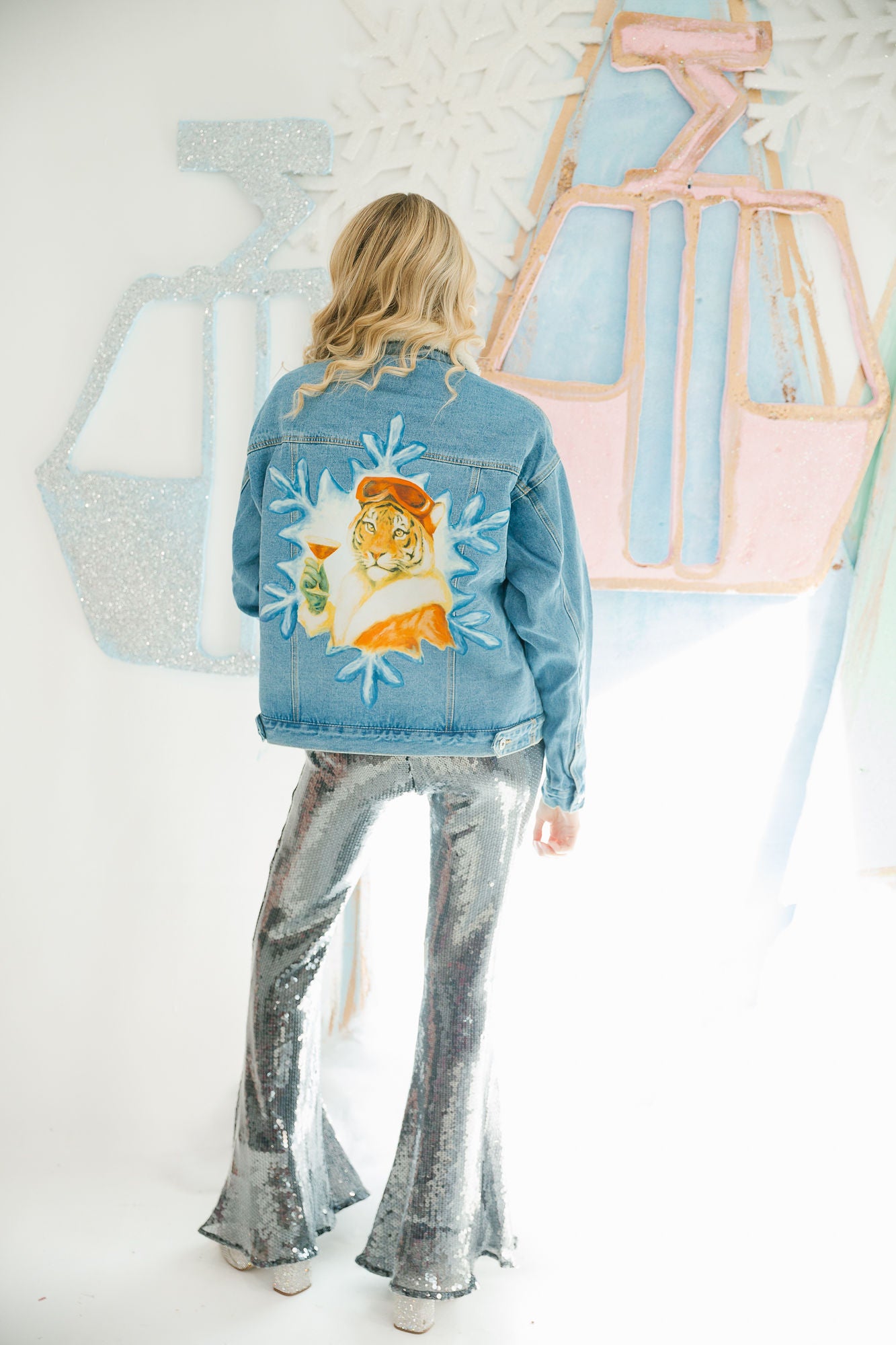 FROSTED TIGER SHERPA DENIM JACKET JACKET Judith March