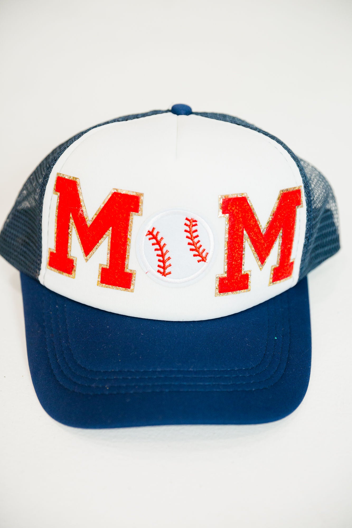 *BASEBALL MOM NAVY TRUCKER HAT HAT Judith March