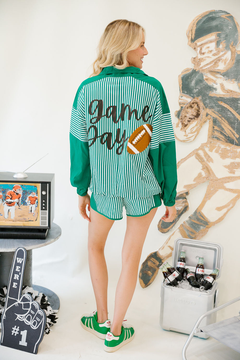 GAMEDAY GREEN STRIPED SET SET Judith March