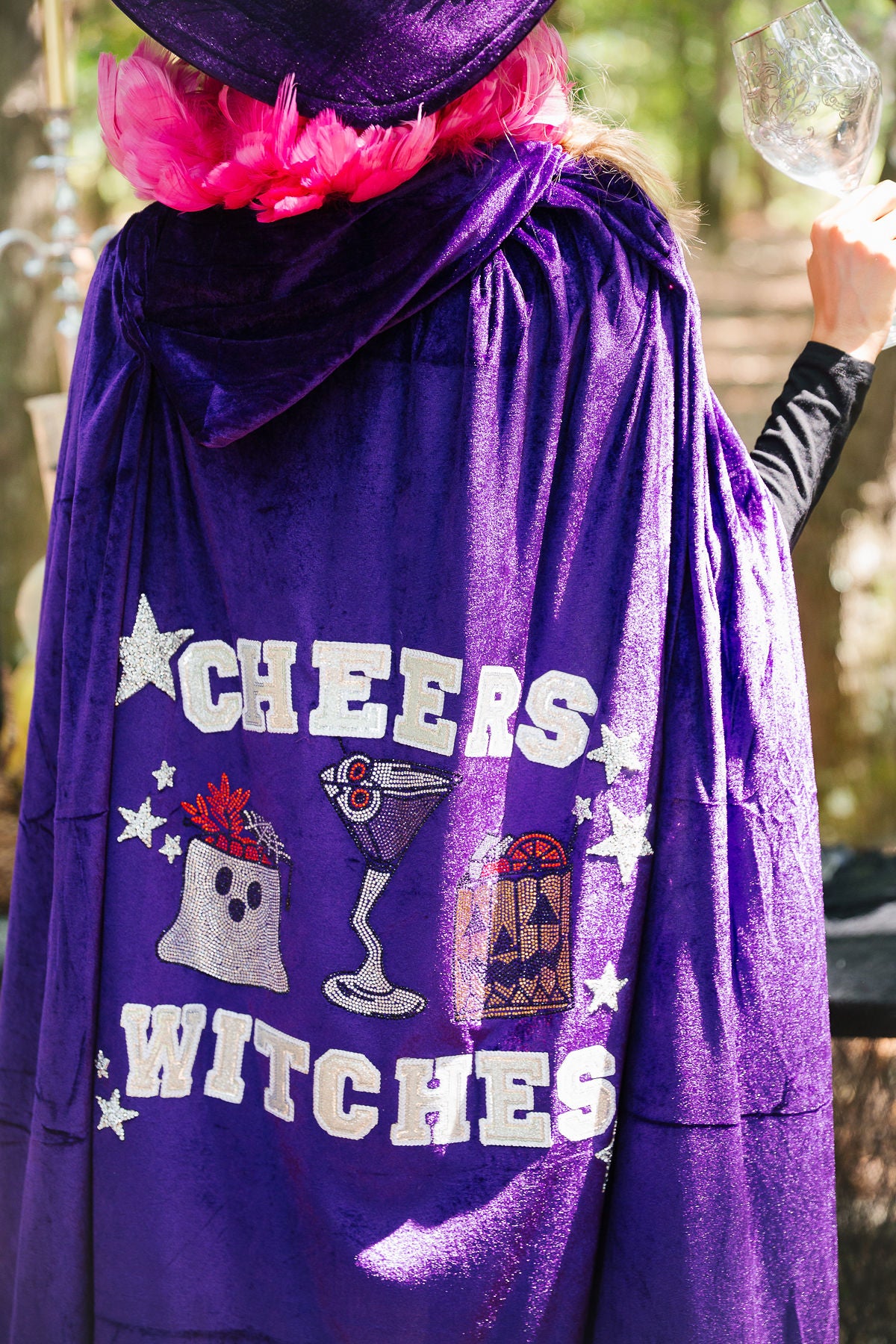 CHEERS WITCHES PURPLE CAPE - ONE SIZE