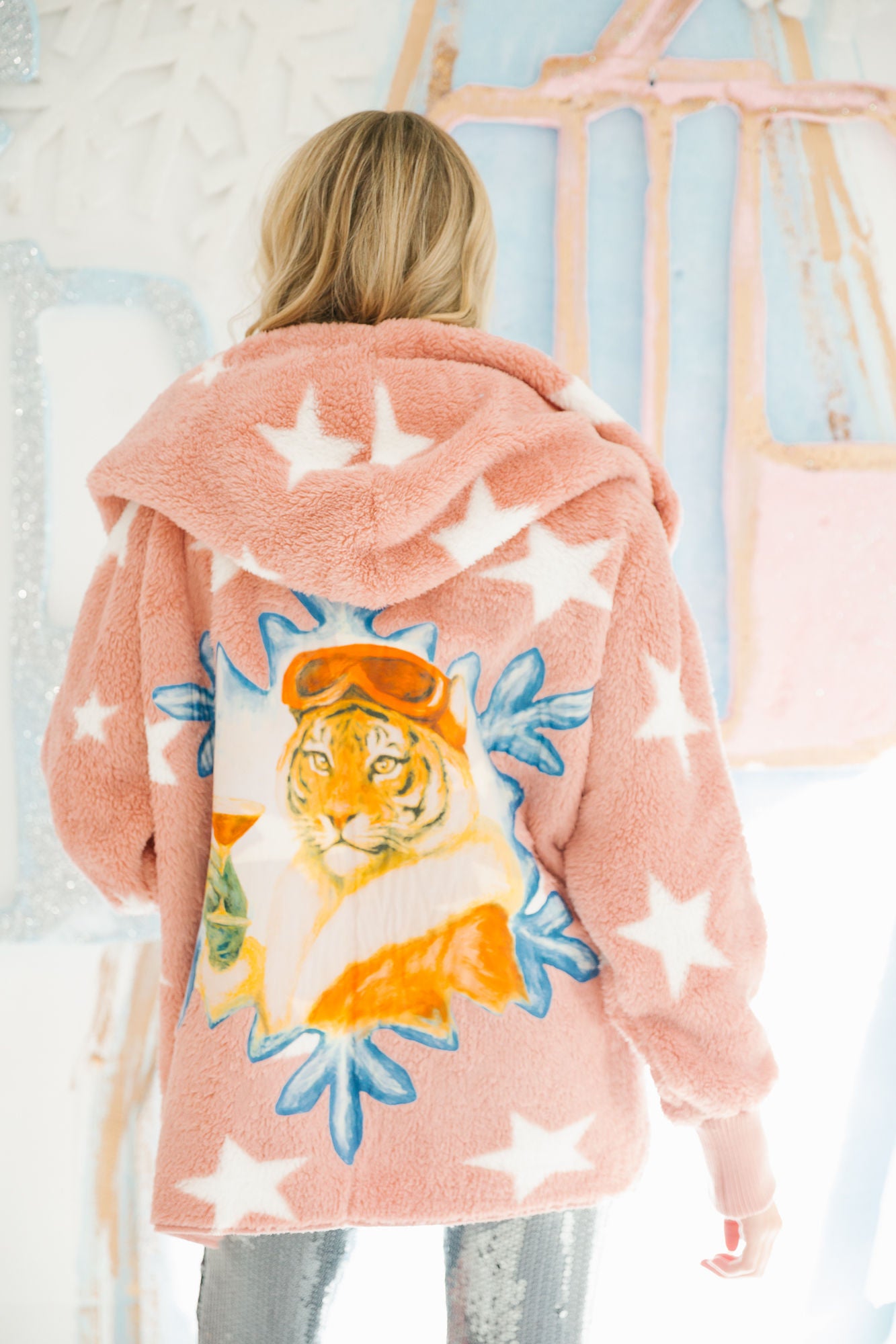 FROSTED TIGER PINK STAR CARDIGAN cardigan Judith March
