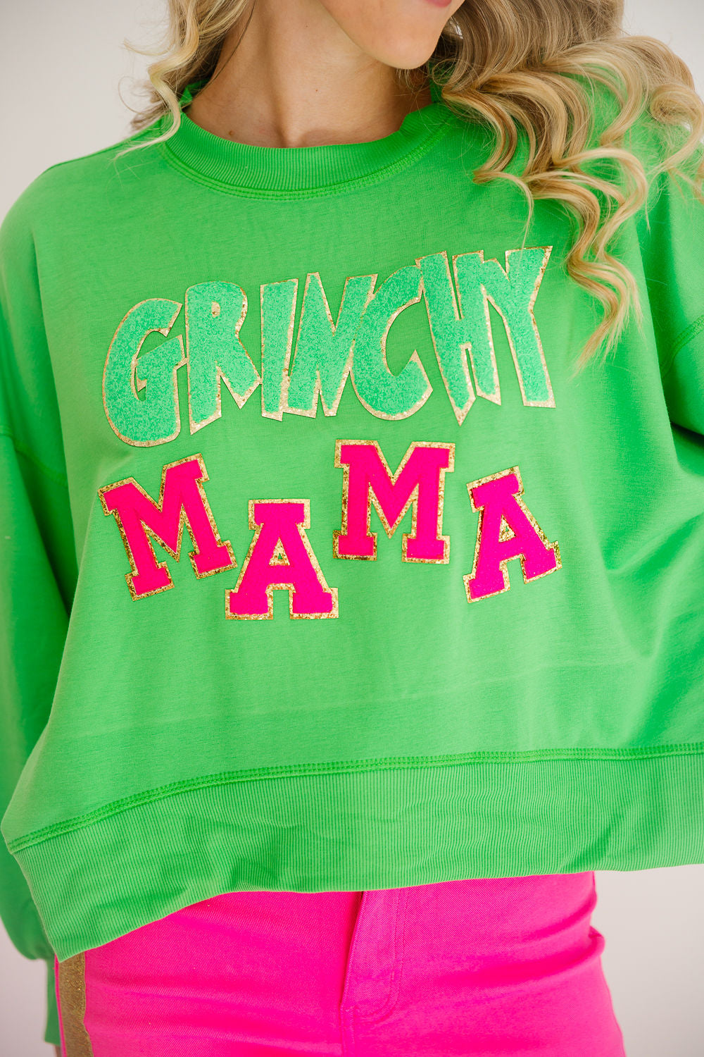 GRINCHY MAMA GREEN PULLOVER PULLOVER Judith March