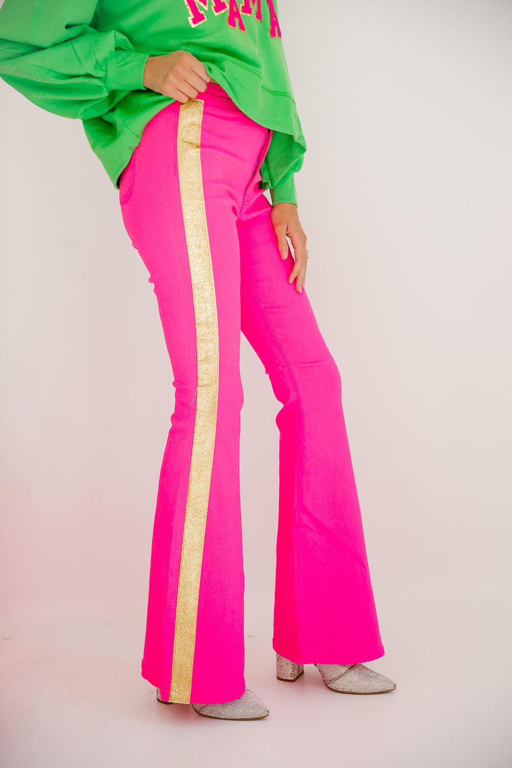 SPARKLE & SLEIGH PINK FLARES FLARES Judith March
