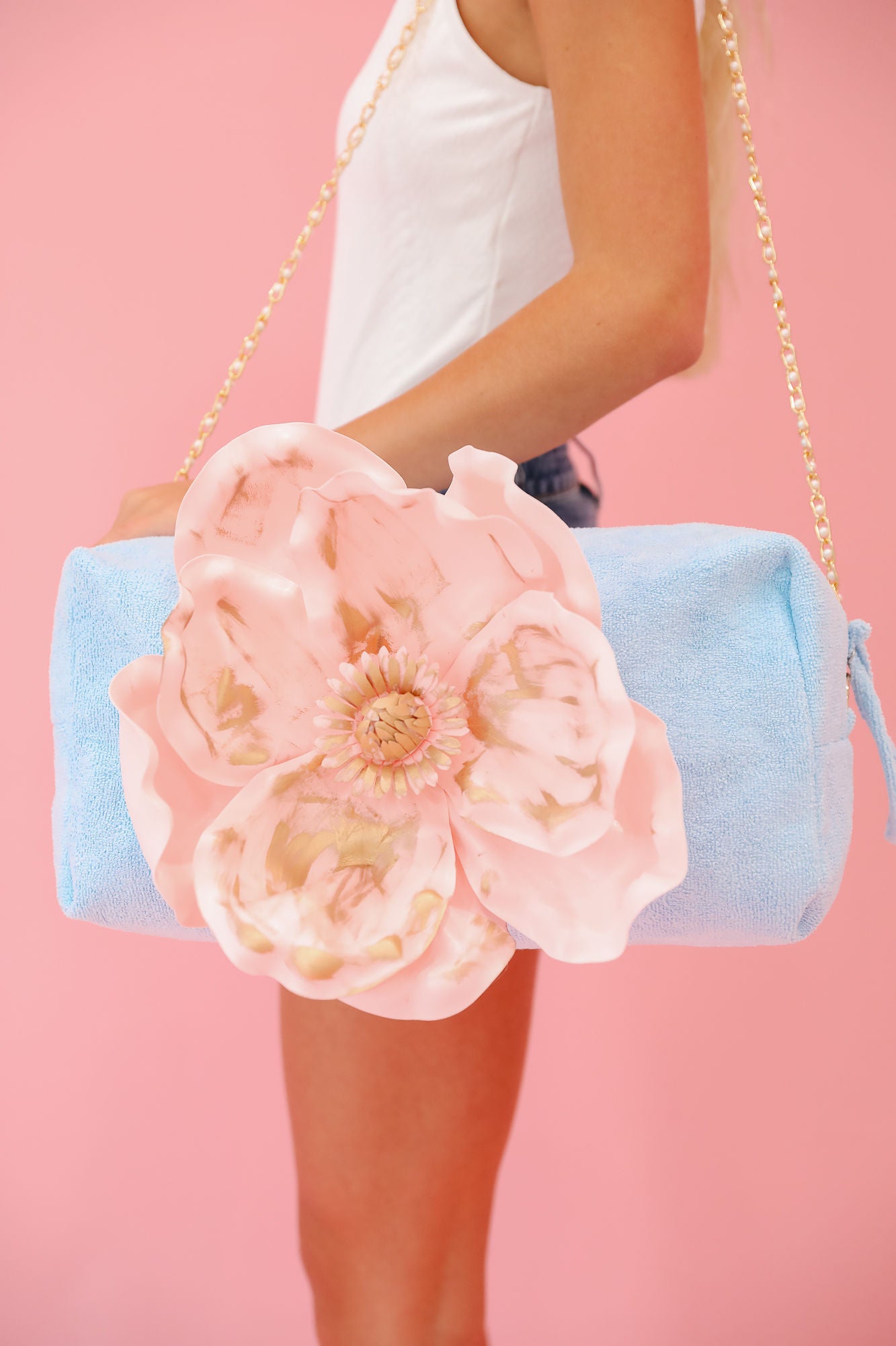 FLOWER POWER BLUE TERRY BAG TERRY BAG Judith March   