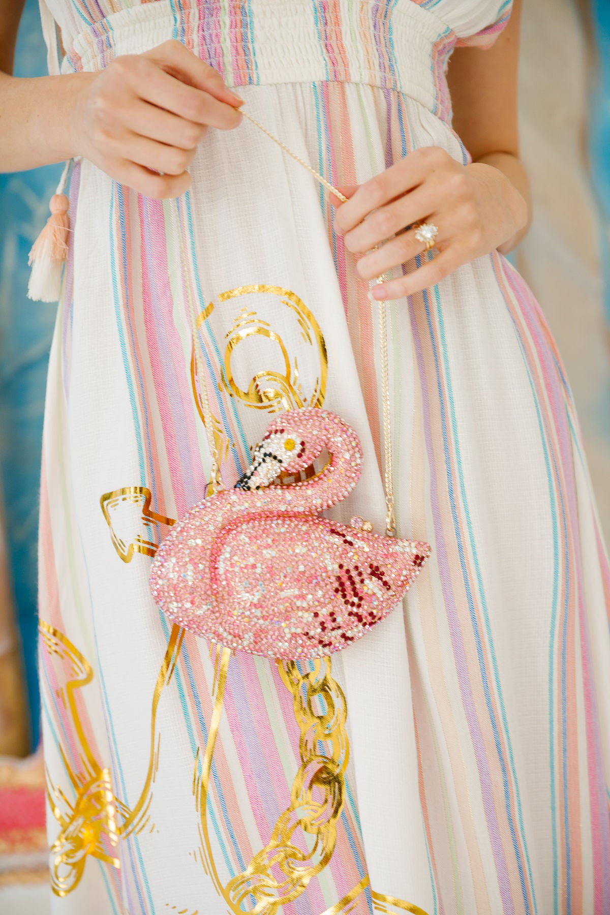 FLAMINGO RHINESTONE PURSE Clutch Judith March