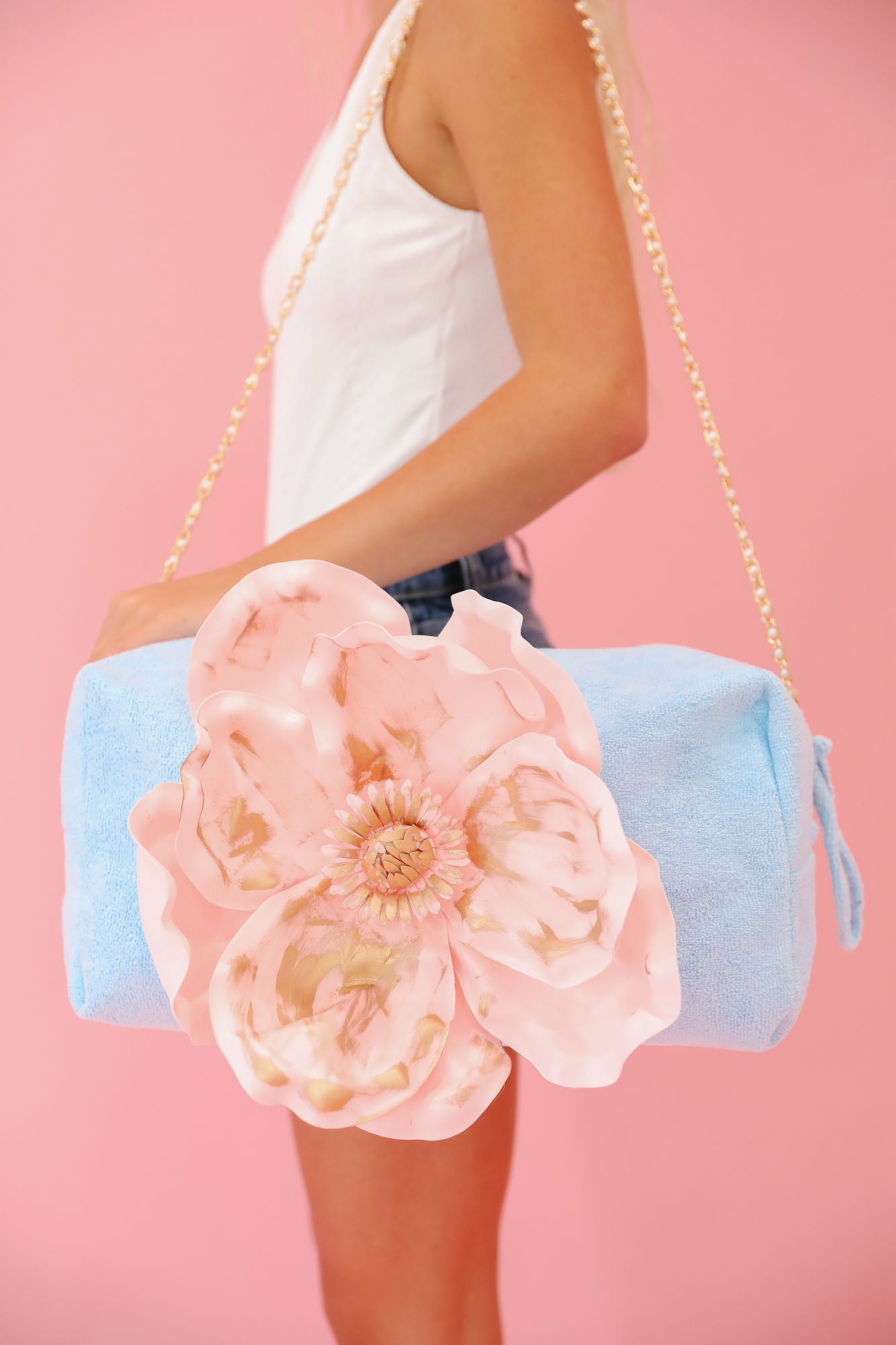 FLOWER POWER BLUE TERRY BAG TERRY BAG Judith March   