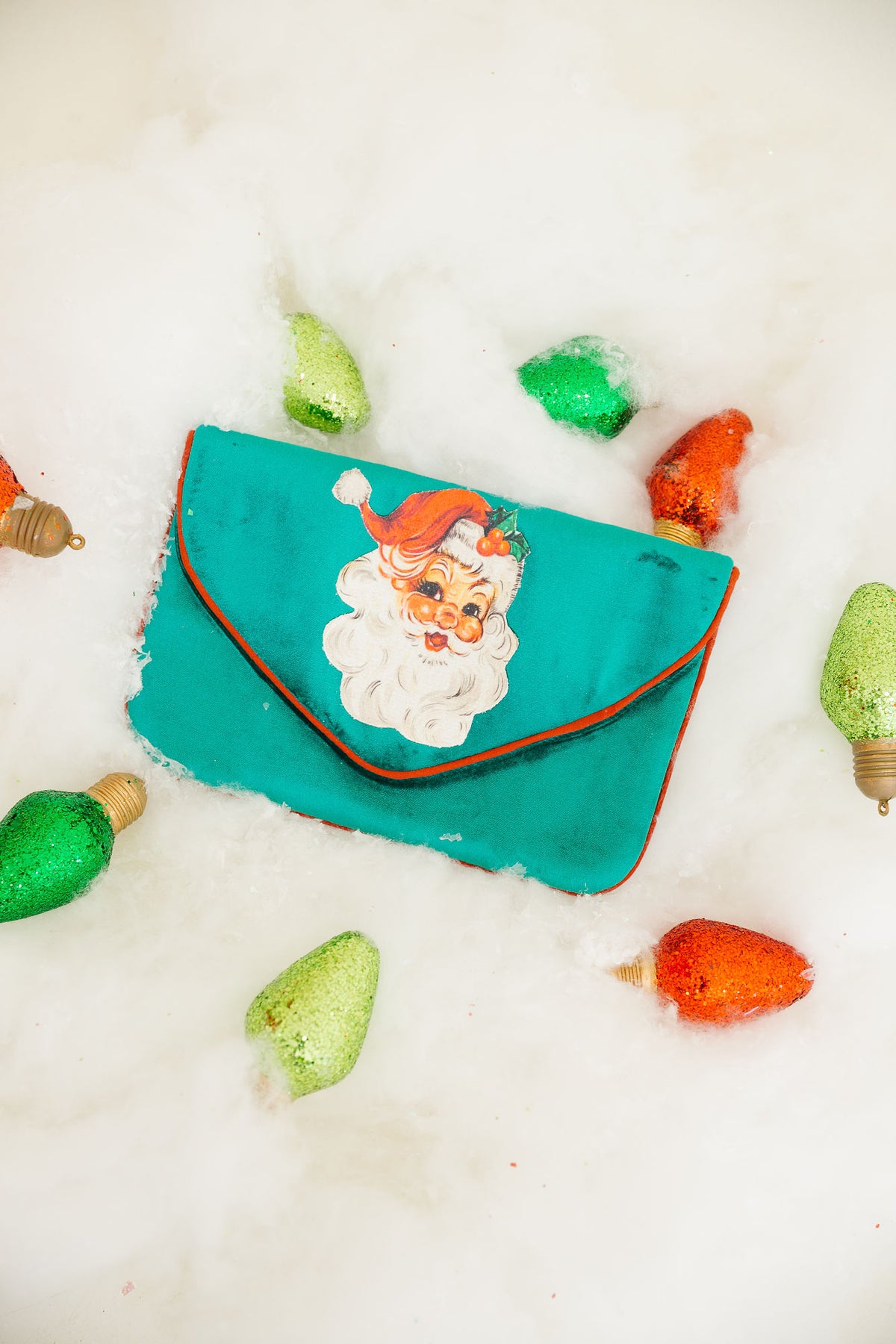 JOLLY SANTA TEAL VELVET CLUTCH Clutch Judith March