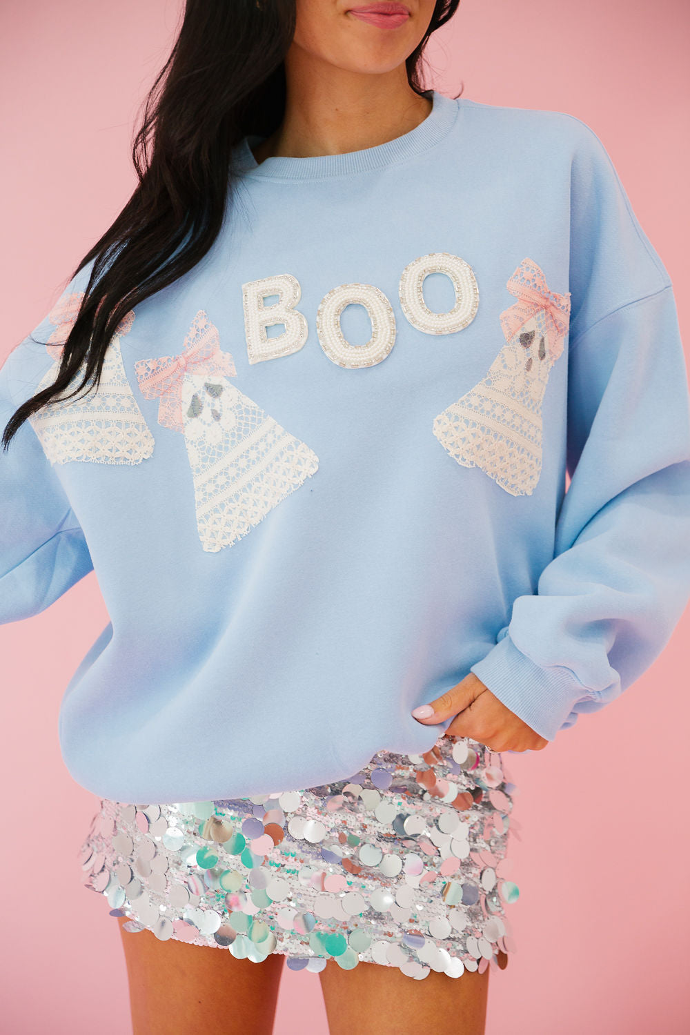 GHOULS RULE BLUE PULLOVER PULLOVER Judith March