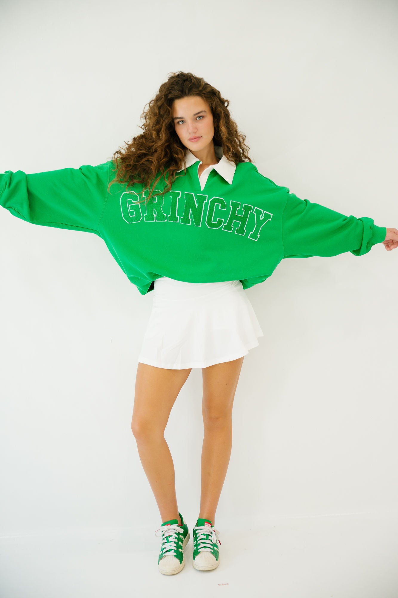GRINCHY GREEN CREW NECK PULLOVER Judith March