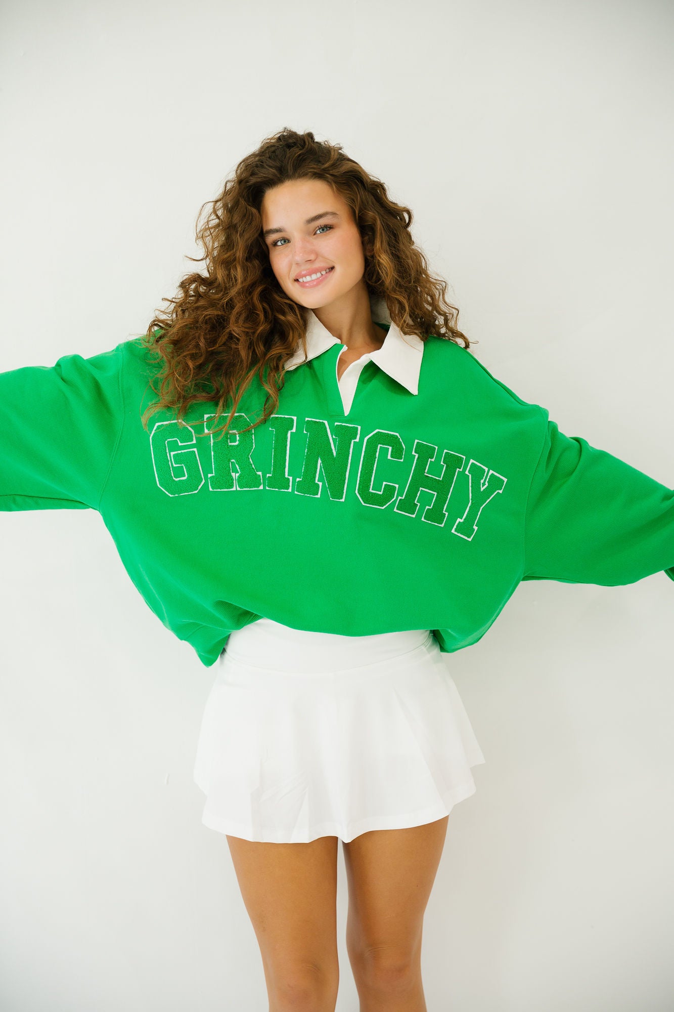 GRINCHY GREEN CREW NECK PULLOVER Judith March