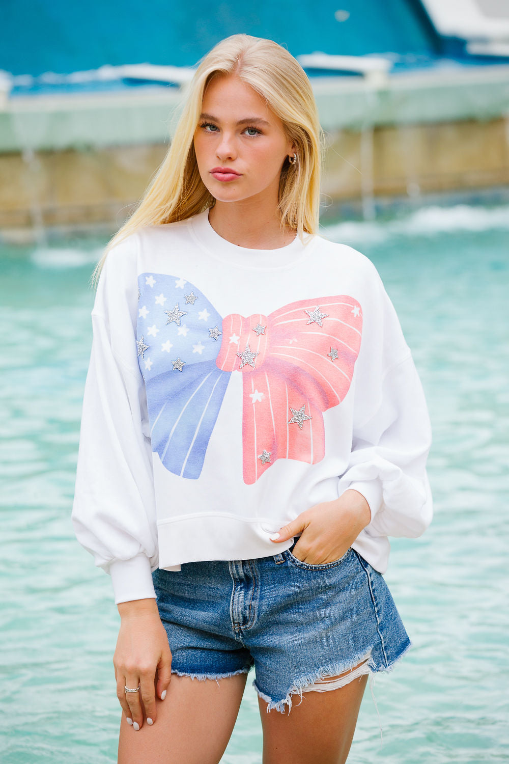 AMERICAN FLAG BOW PULLOVER pullover Judith March
