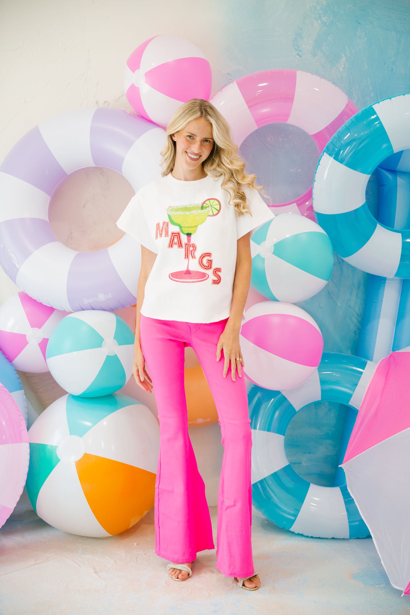 PINK SEQUIN MARGS PULLOVER SWEATER Judith March