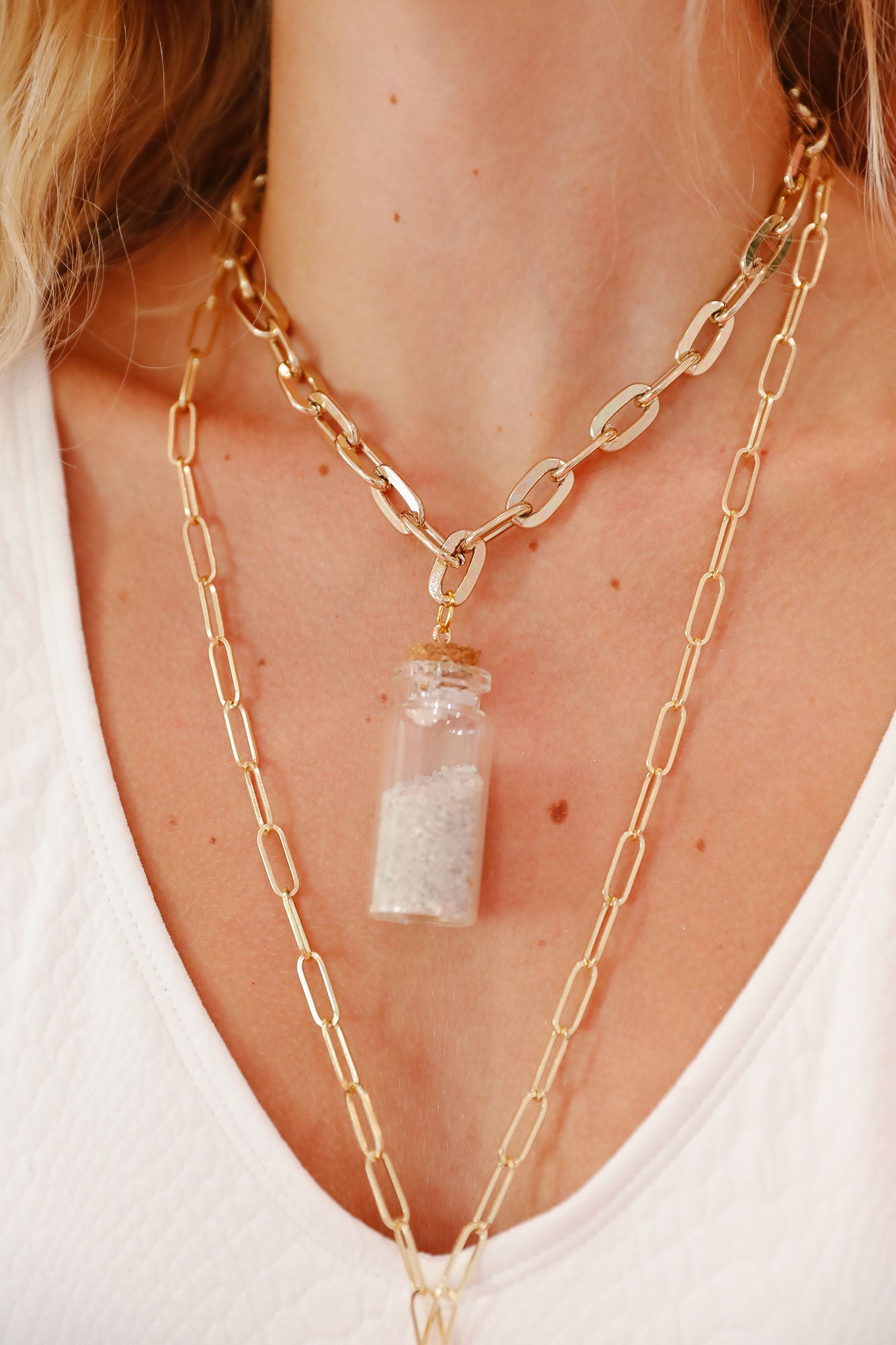 SAND BOTTLE GOLD NECKLACE NECKLACE Judith March   