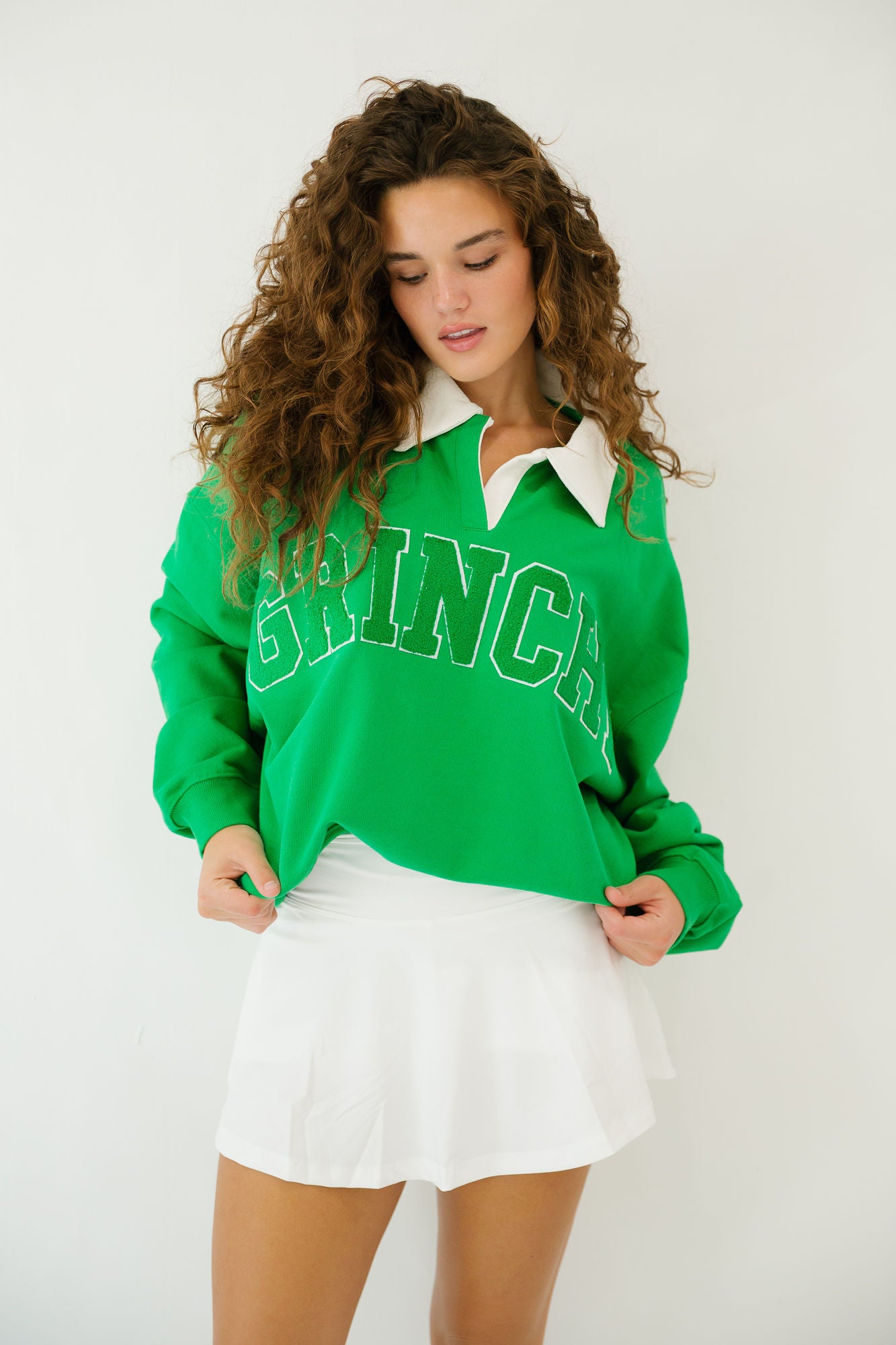 GRINCHY GREEN CREW NECK PULLOVER Judith March