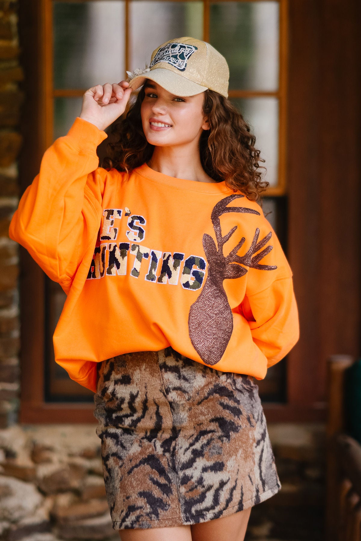HE'S HUNTING ORANGE PULLOVER PULLOVER Judith March