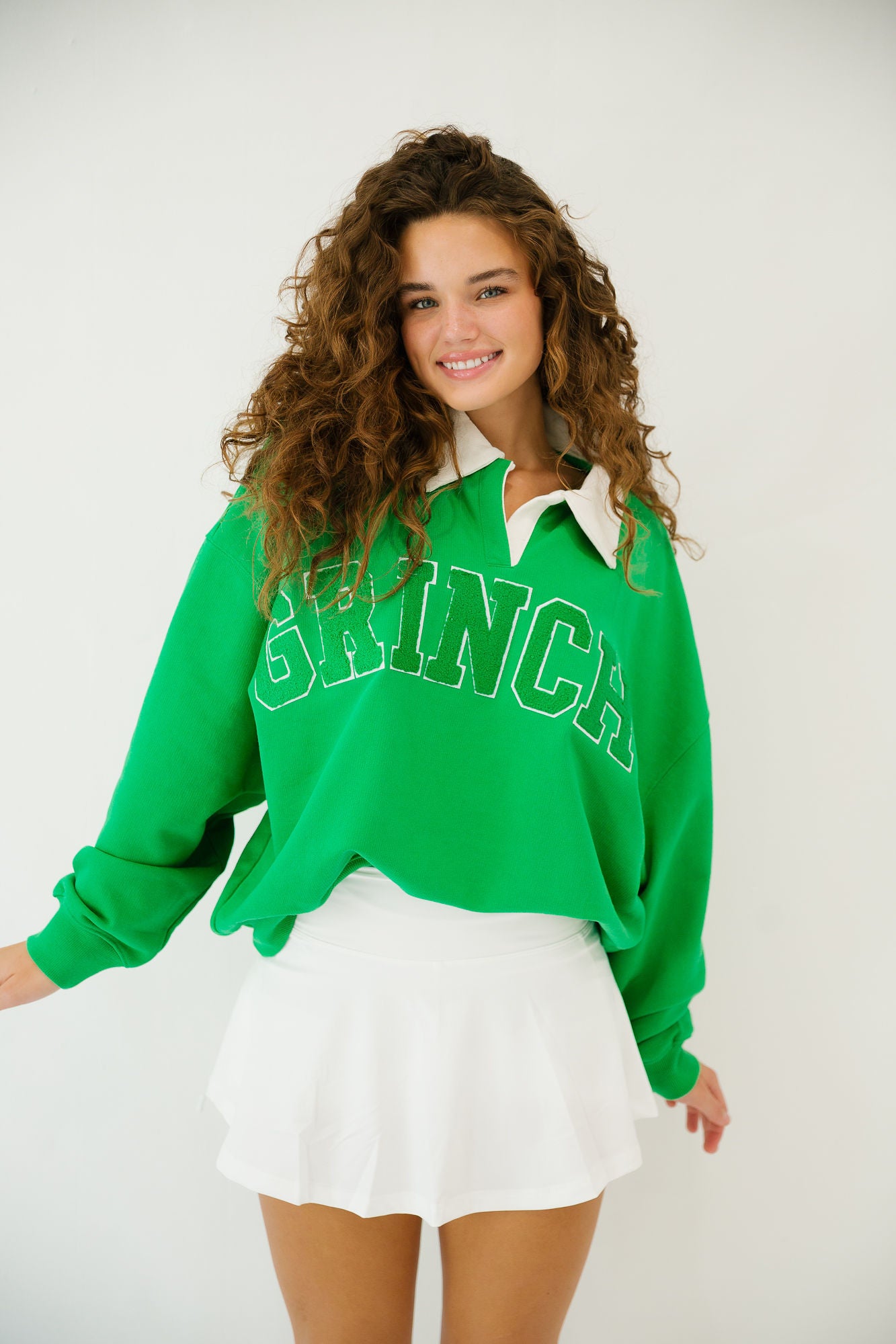 GRINCHY GREEN CREW NECK PULLOVER Judith March