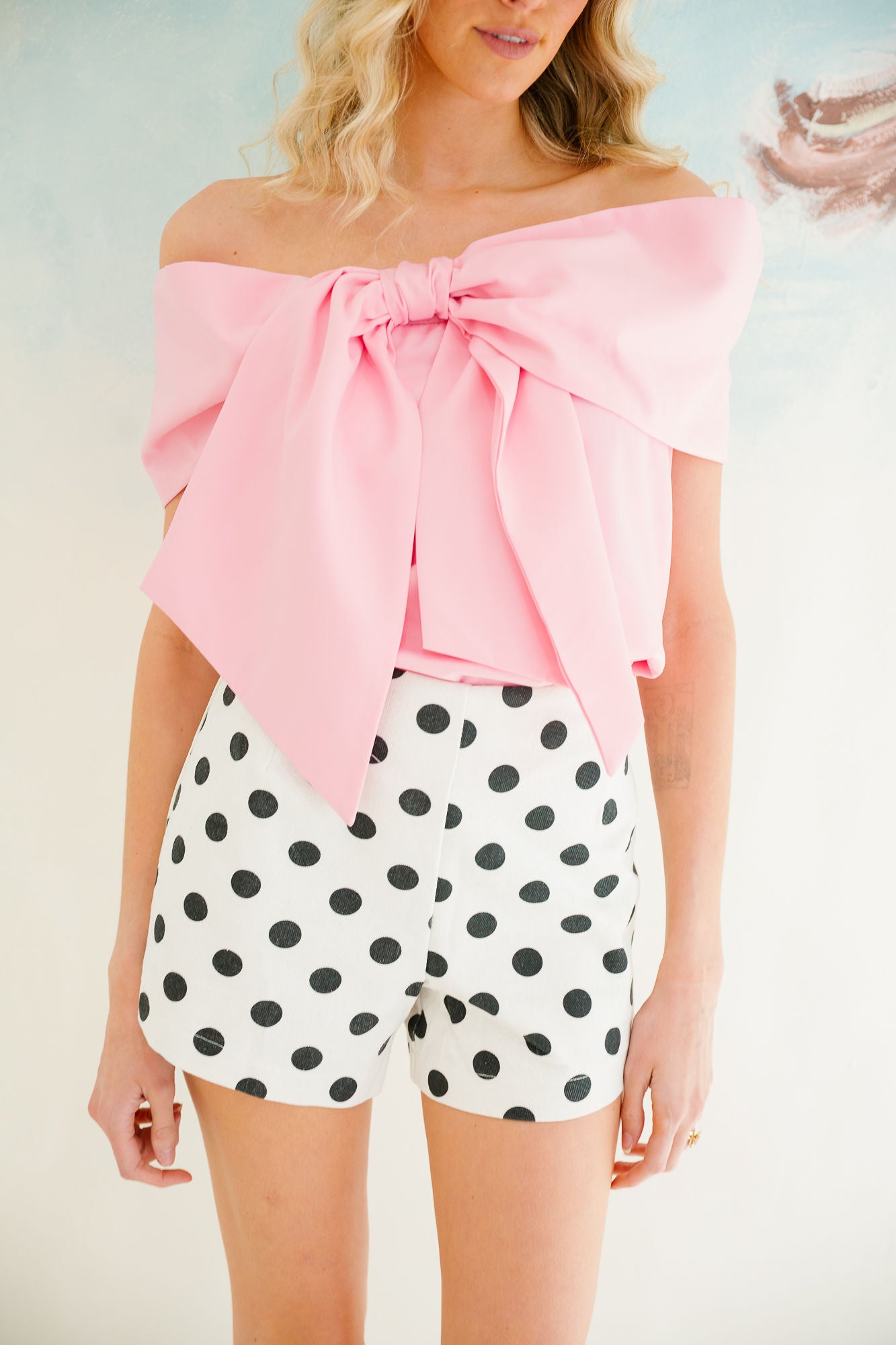 PRETTY IN PINK BOW TOP TOP Judith March