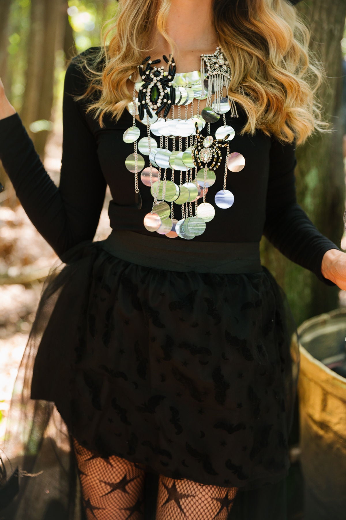 MOONLIT WEB STATEMENT NECKLACE BRACELET Judith March