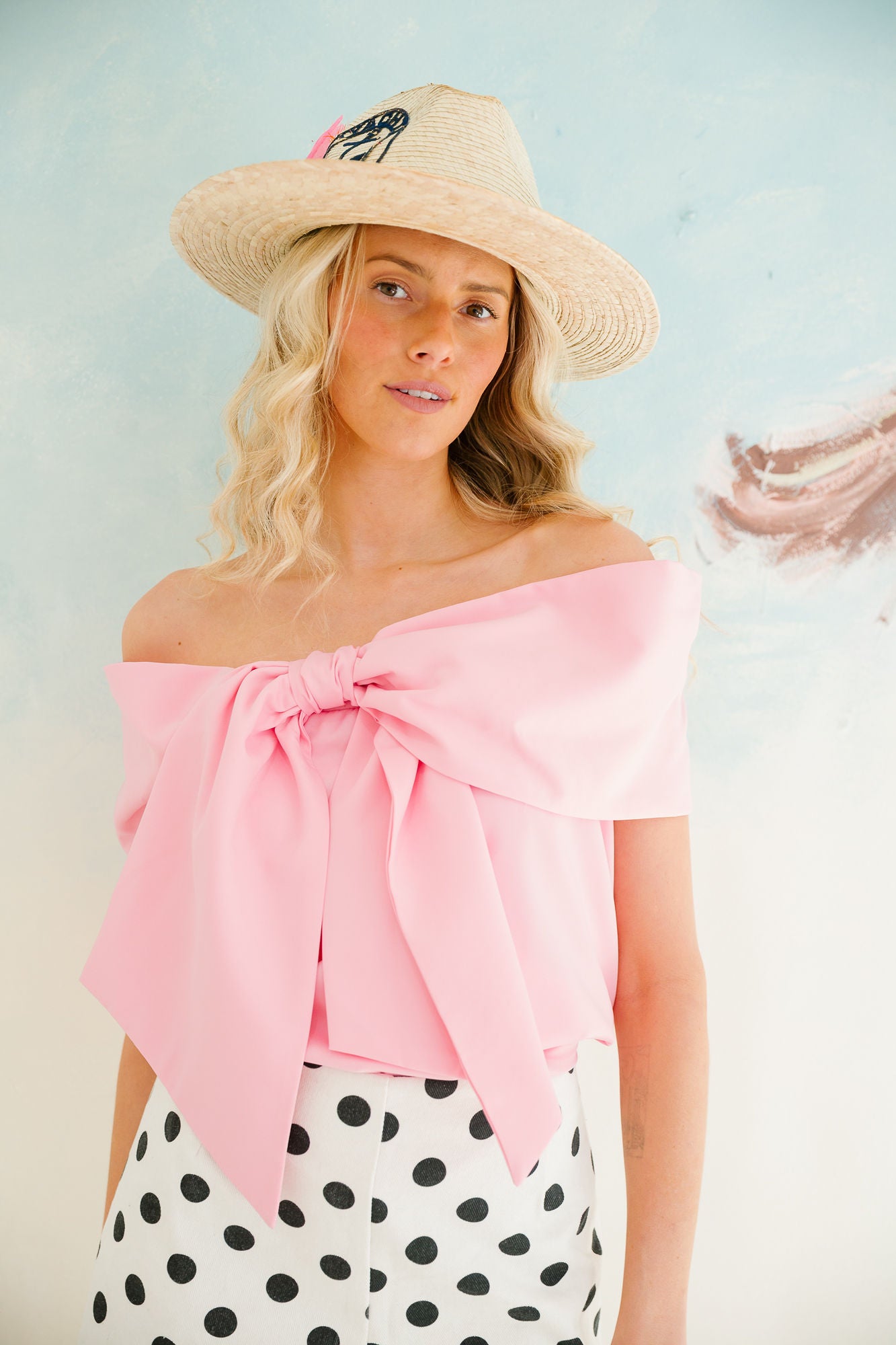PRETTY IN PINK BOW TOP TOP Judith March