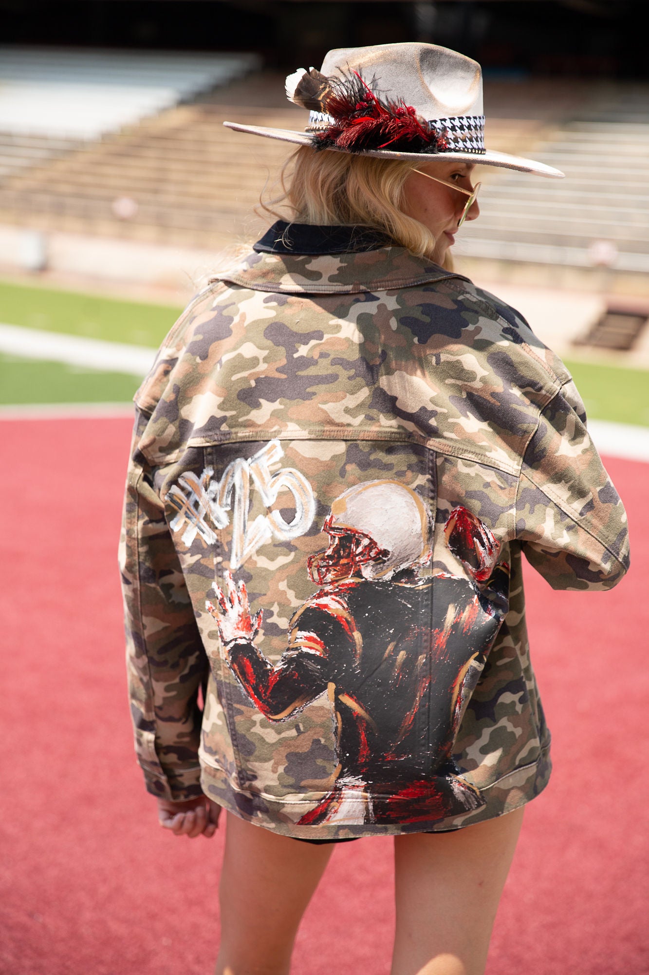 CUSTOM NUMBER HAND PAINTED CAMO JACKET JACKET Judith March