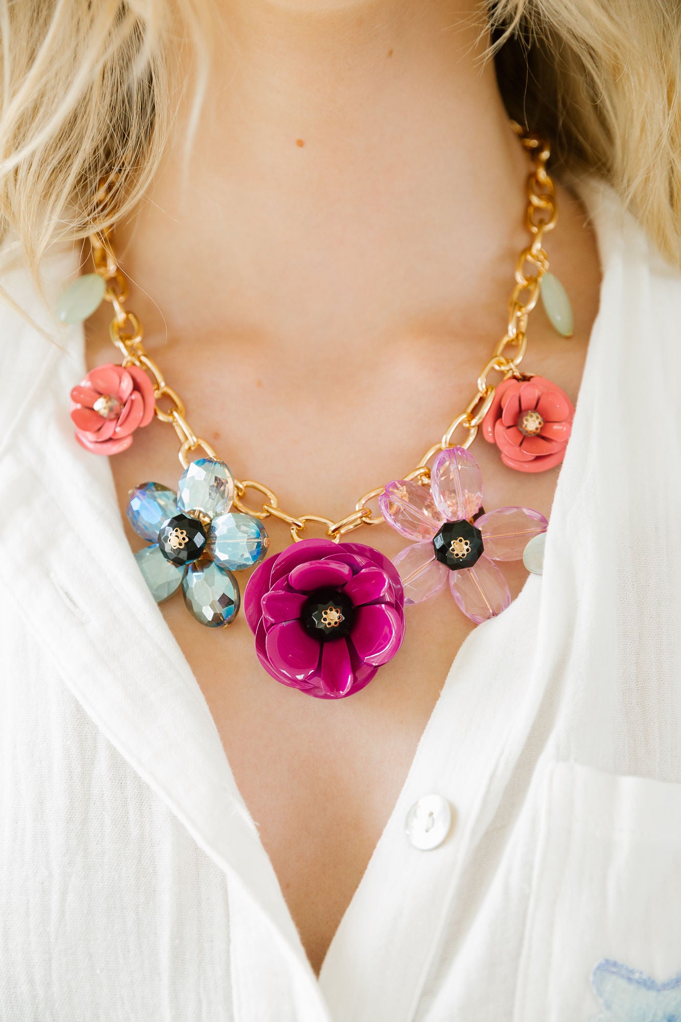 FLOWER CHARMS NECKLACE NECKLACE Judith March