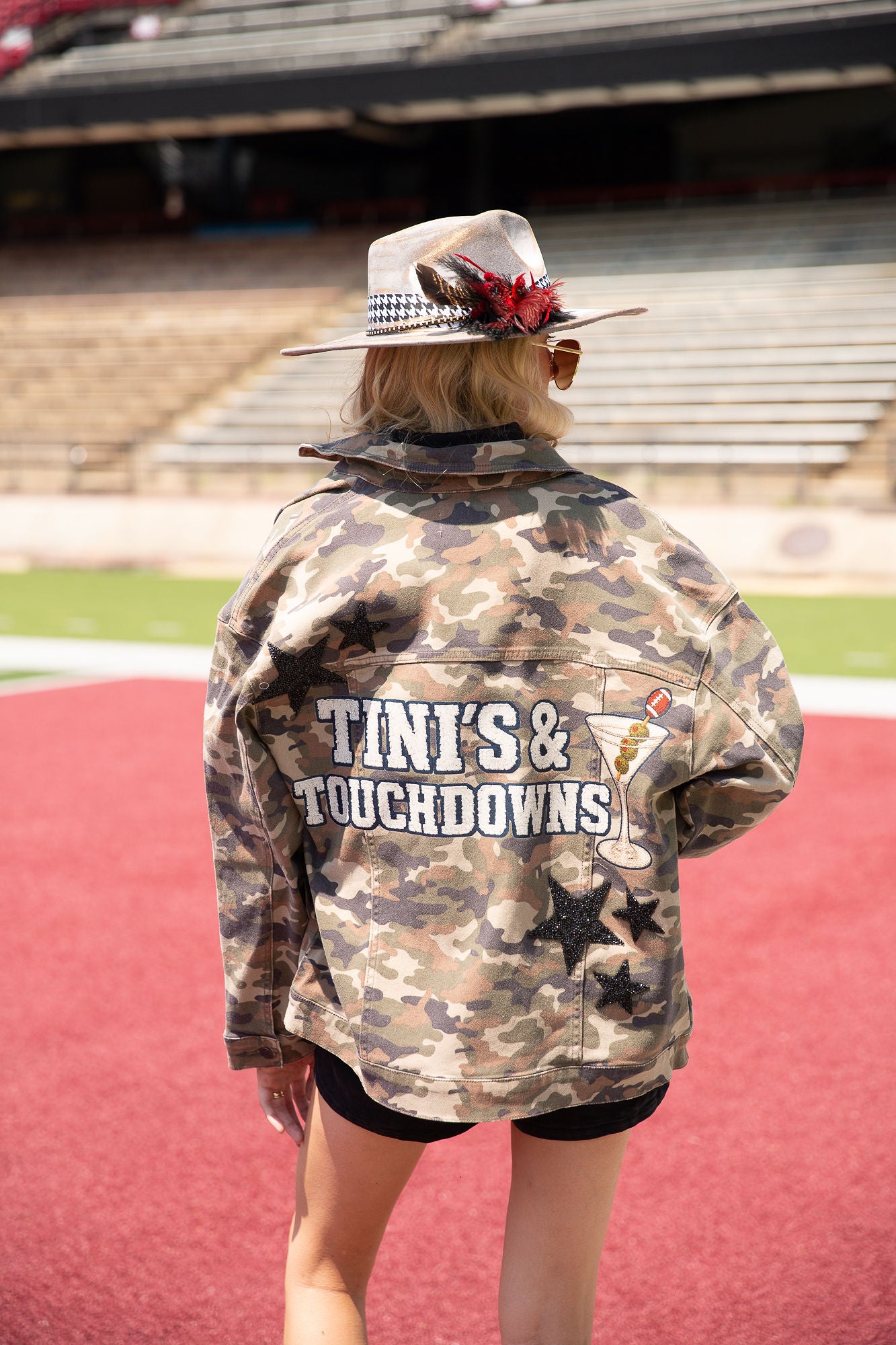 TINI'S & TOUCHDOWNS CAMO JACKET JACKET Judith March