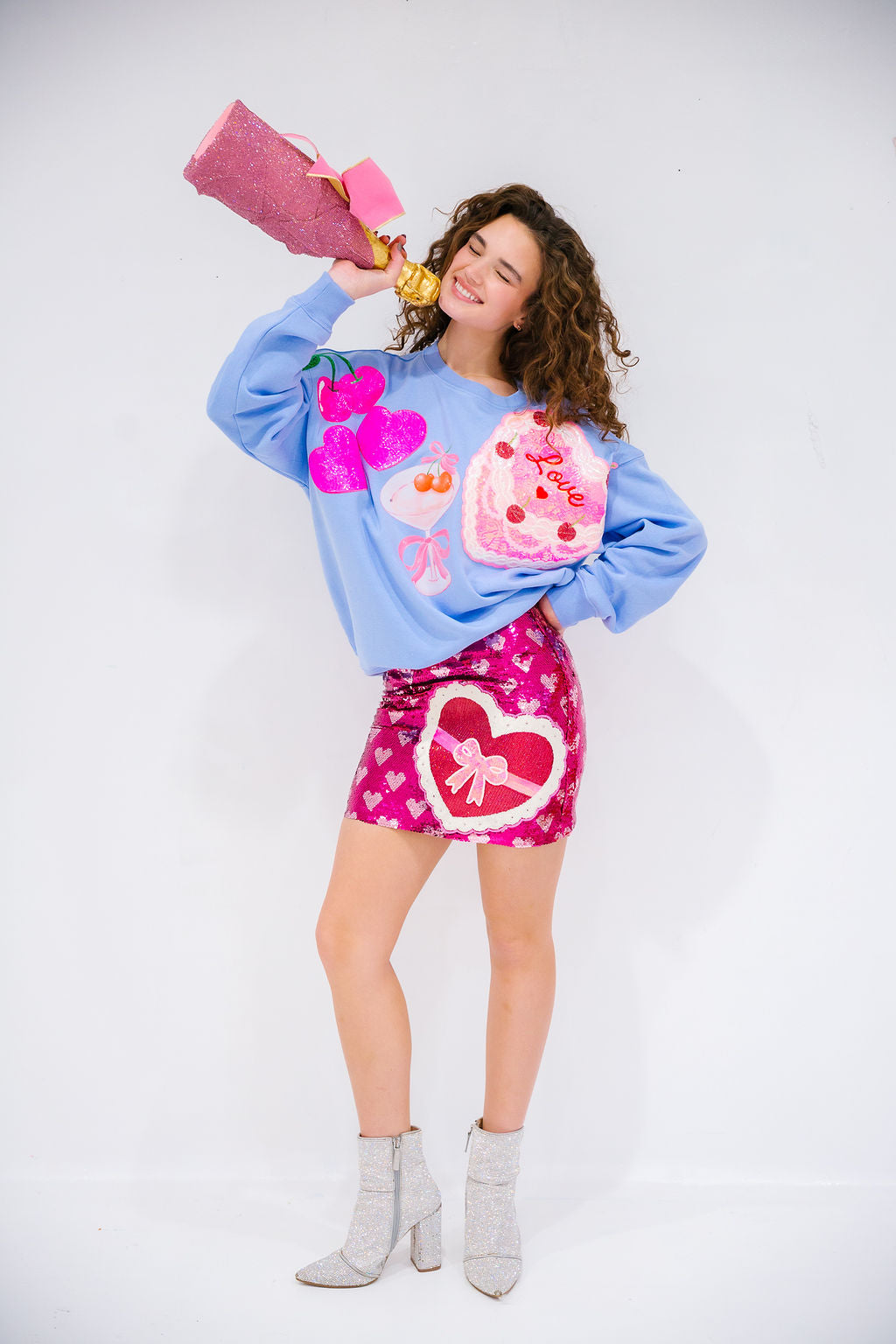 CHERRY ON TOP BLUE PULLOVER