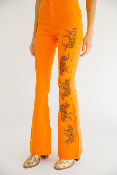 Judith March Tiger Town Flares X Large Orange