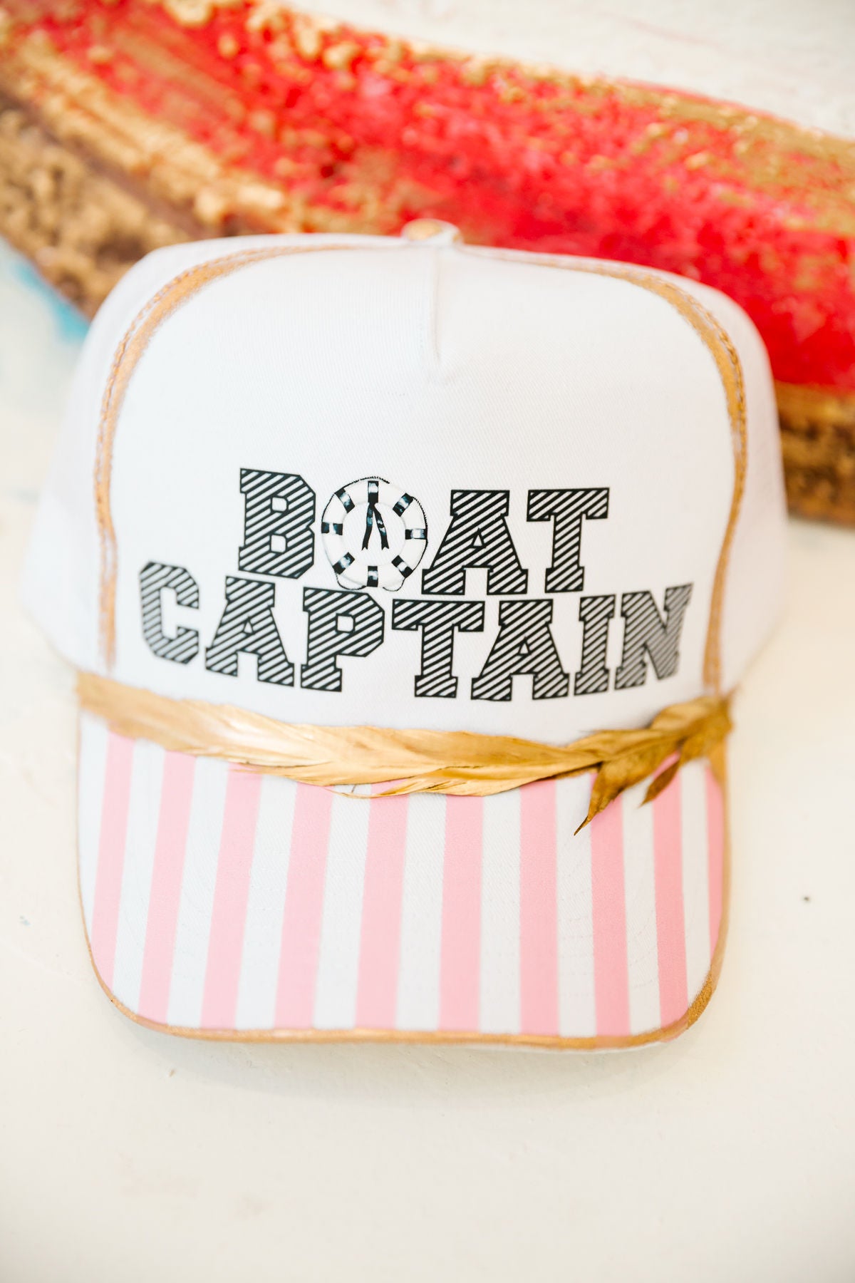 BOAT CAPTAIN STRIPED TRUCKER HAT TRUCKER HAT Judith March