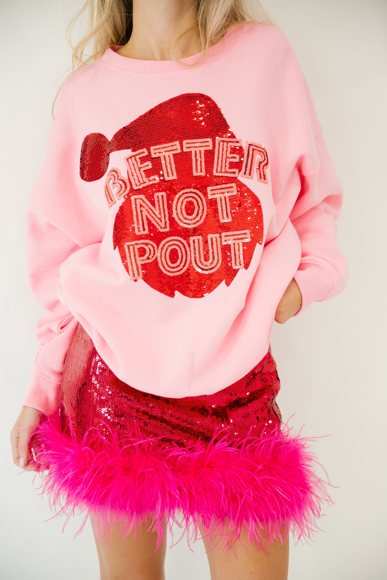 BETTER NOT POUT PINK PULLOVER PULLOVER Judith March