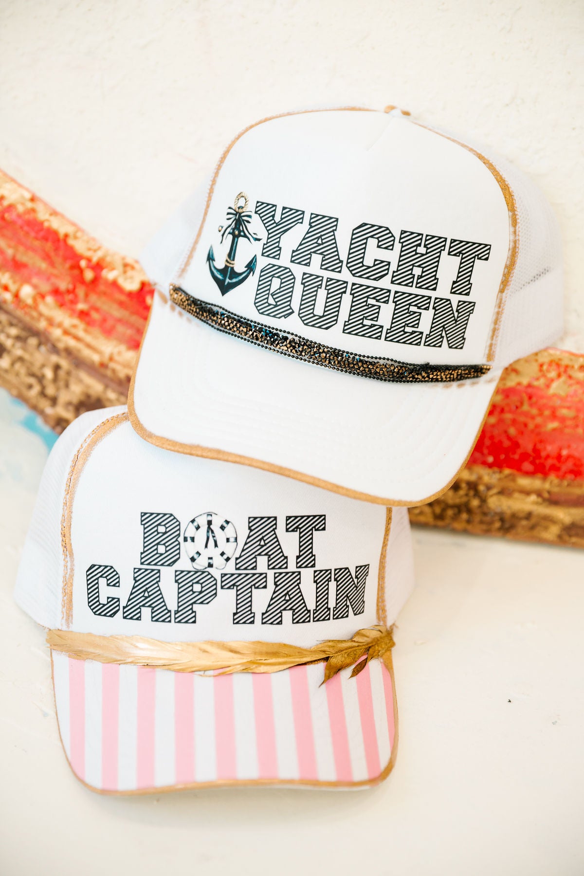 BOAT CAPTAIN STRIPED TRUCKER HAT TRUCKER HAT Judith March