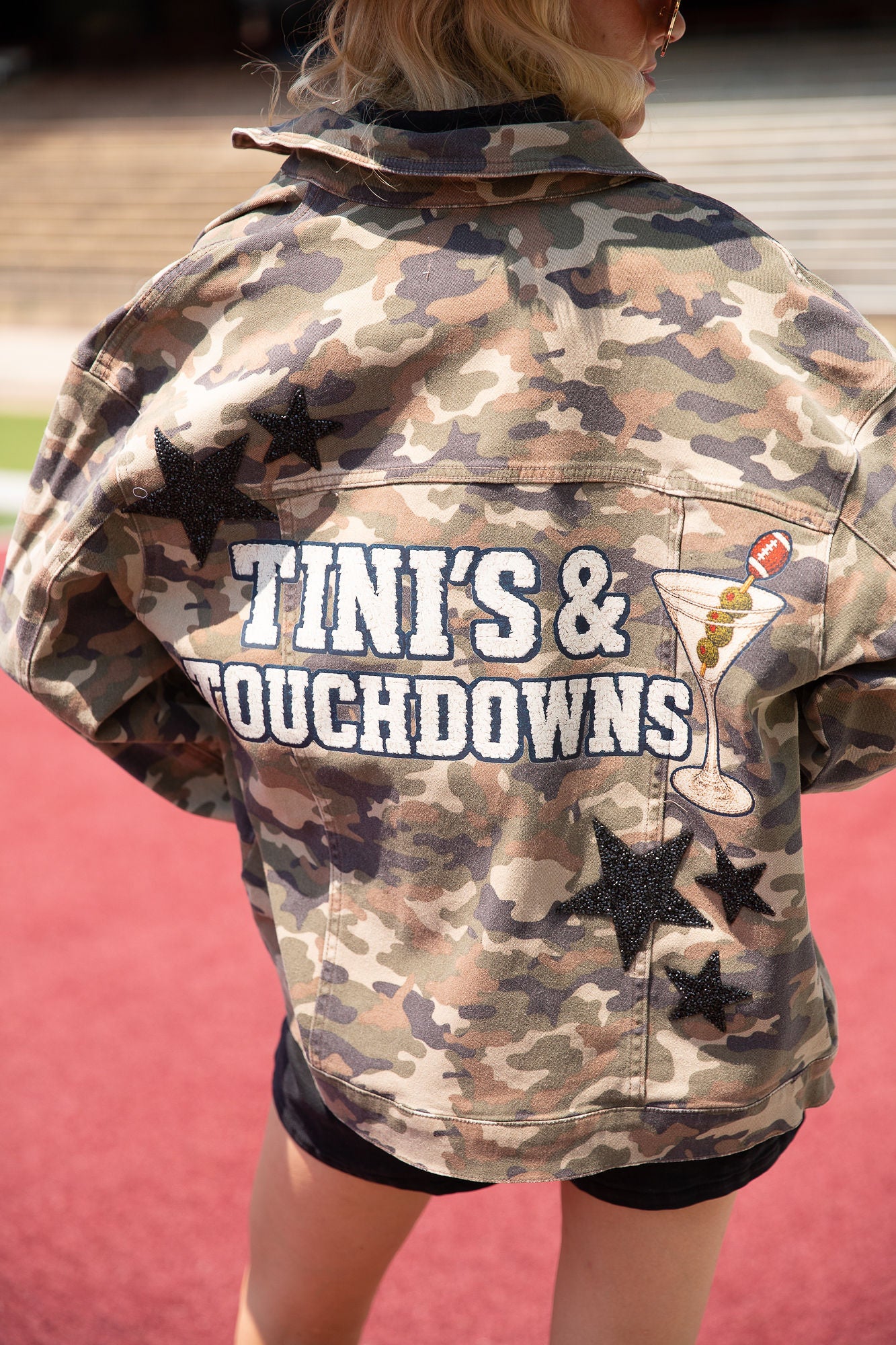 TINI'S & TOUCHDOWNS CAMO JACKET JACKET Judith March