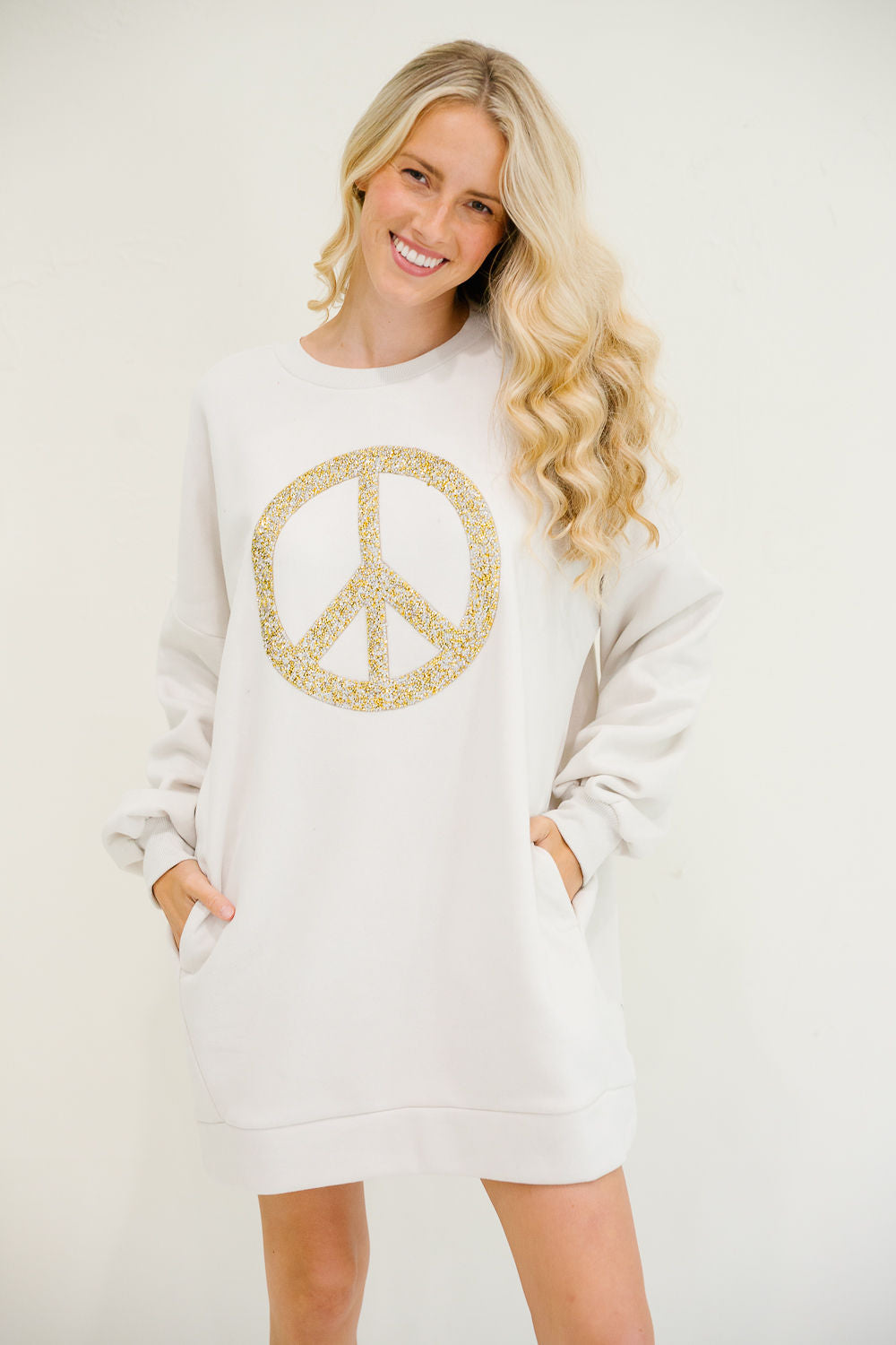 **PEACE SIGN PULLOVER DRESS - L/XL DRESS Judith March