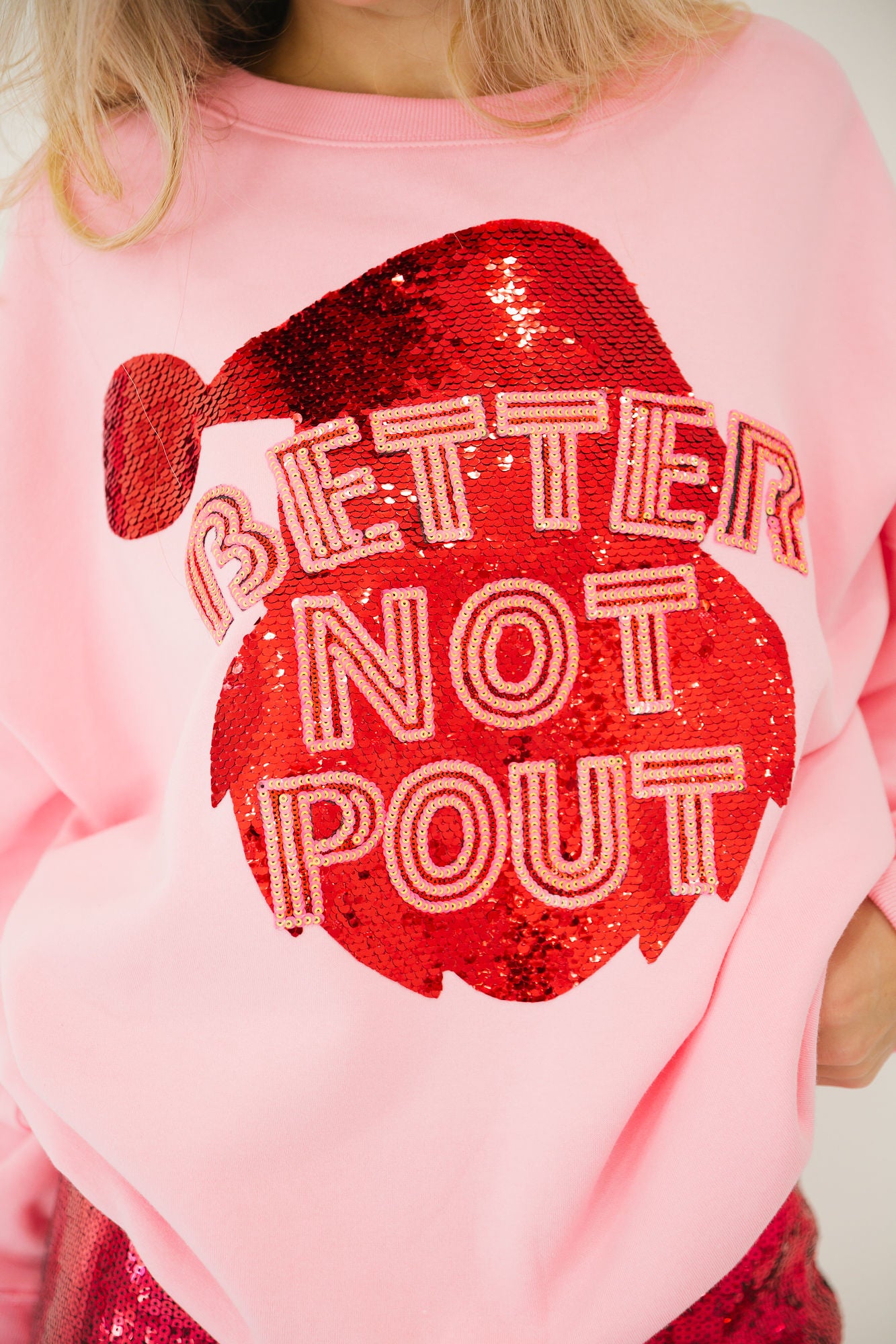 BETTER NOT POUT PINK PULLOVER PULLOVER Judith March