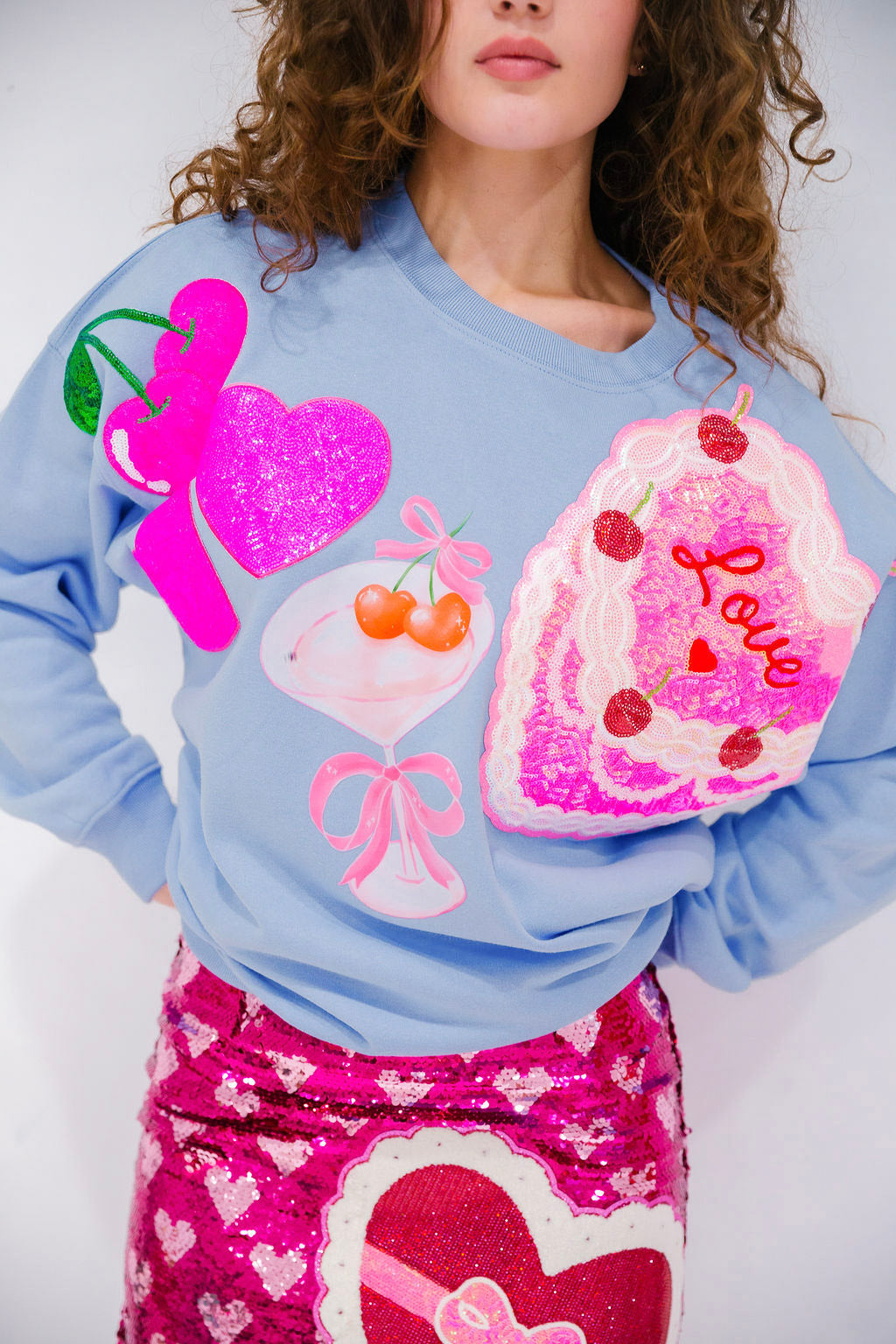 CHERRY ON TOP BLUE PULLOVER PULLOVER Judith March