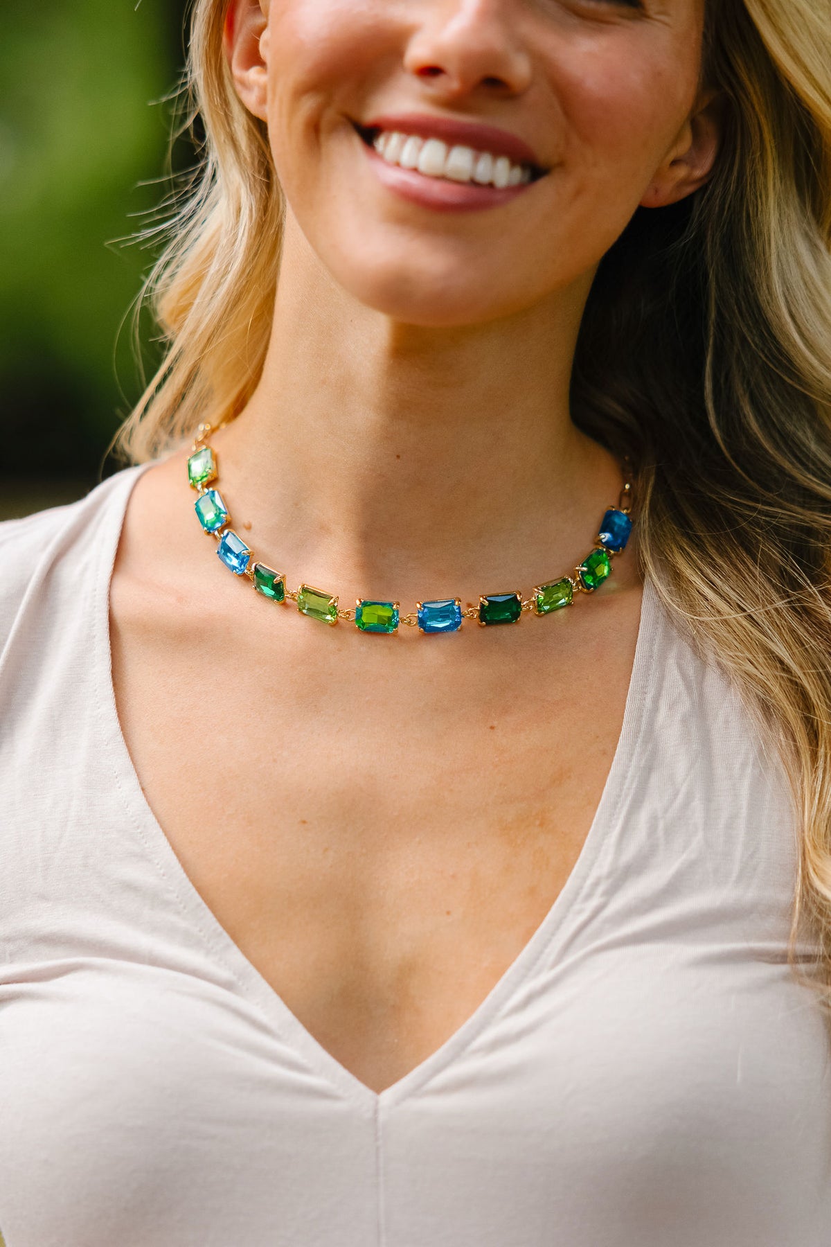 GEMSTONE STATEMENT NECKLACES NECKLACE Judith March BLUE/GREEN