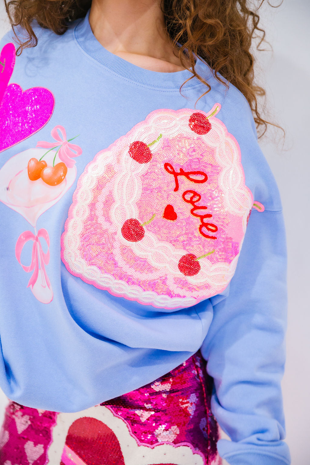 CHERRY ON TOP BLUE PULLOVER